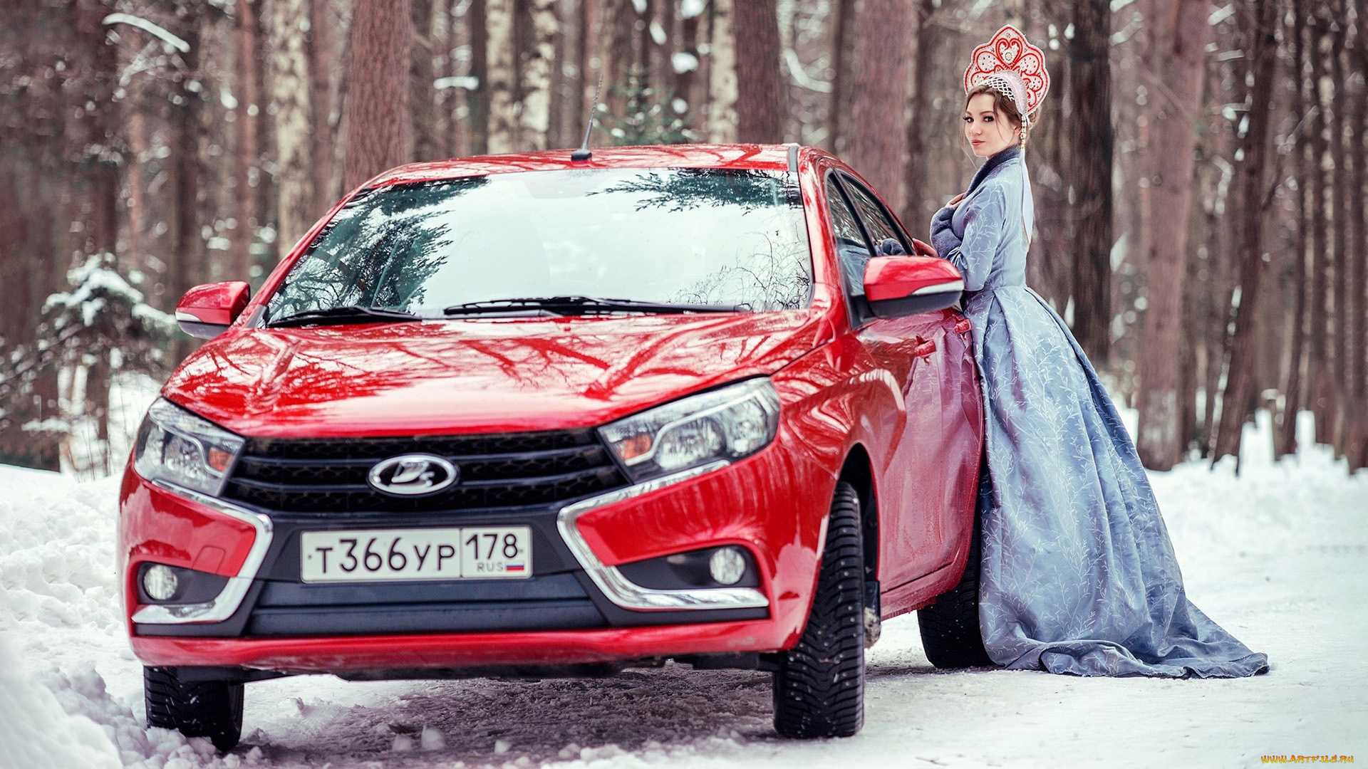 автомобили, -авто, с, девушками, lada, vesta