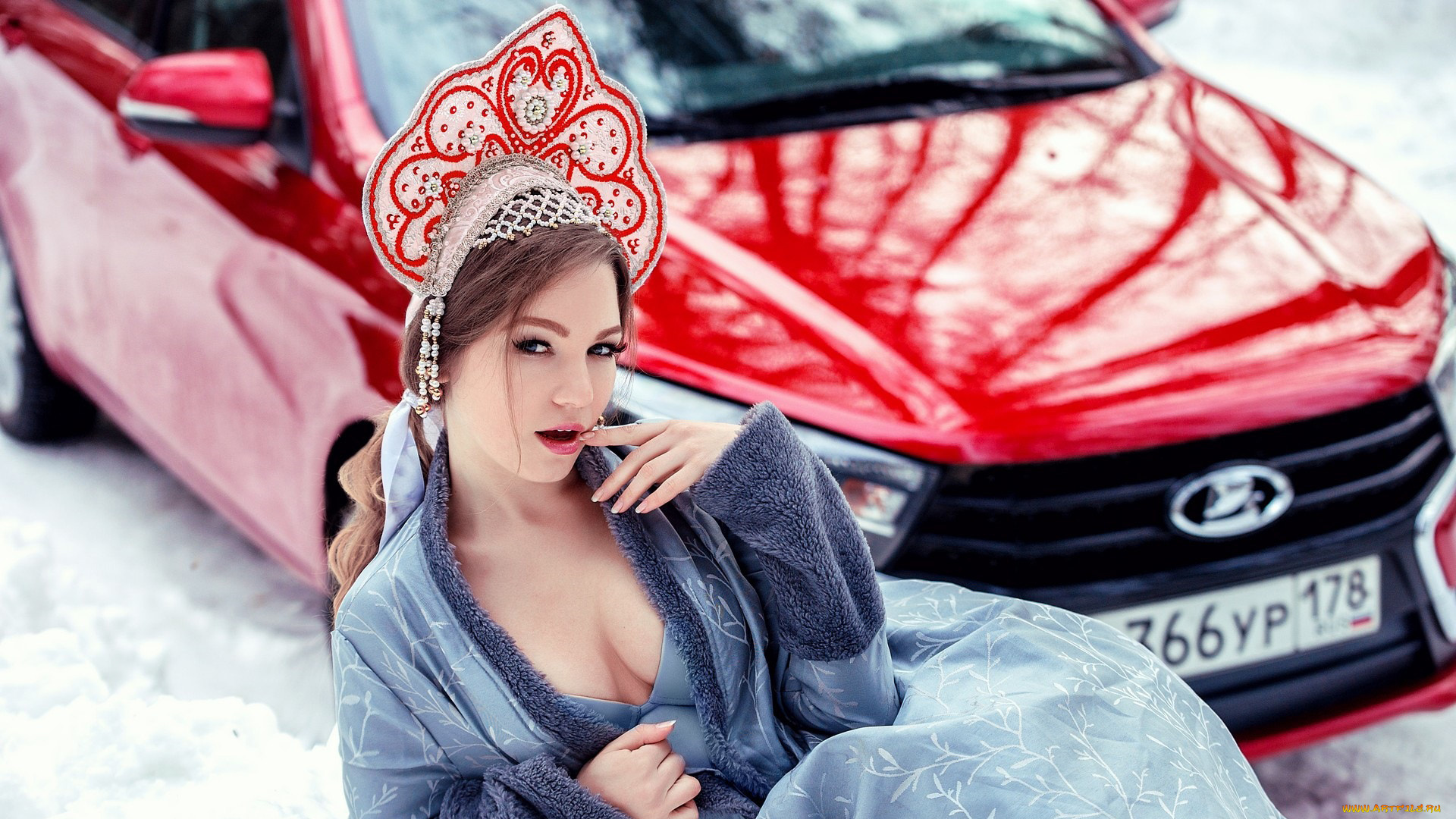 автомобили, -авто, с, девушками, lada, vesta