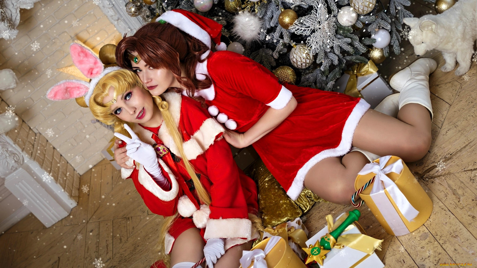 девушки, ира, сокол, образы, косплей, наряды, костюмы, подруги, новый, год, ёлка, подарки