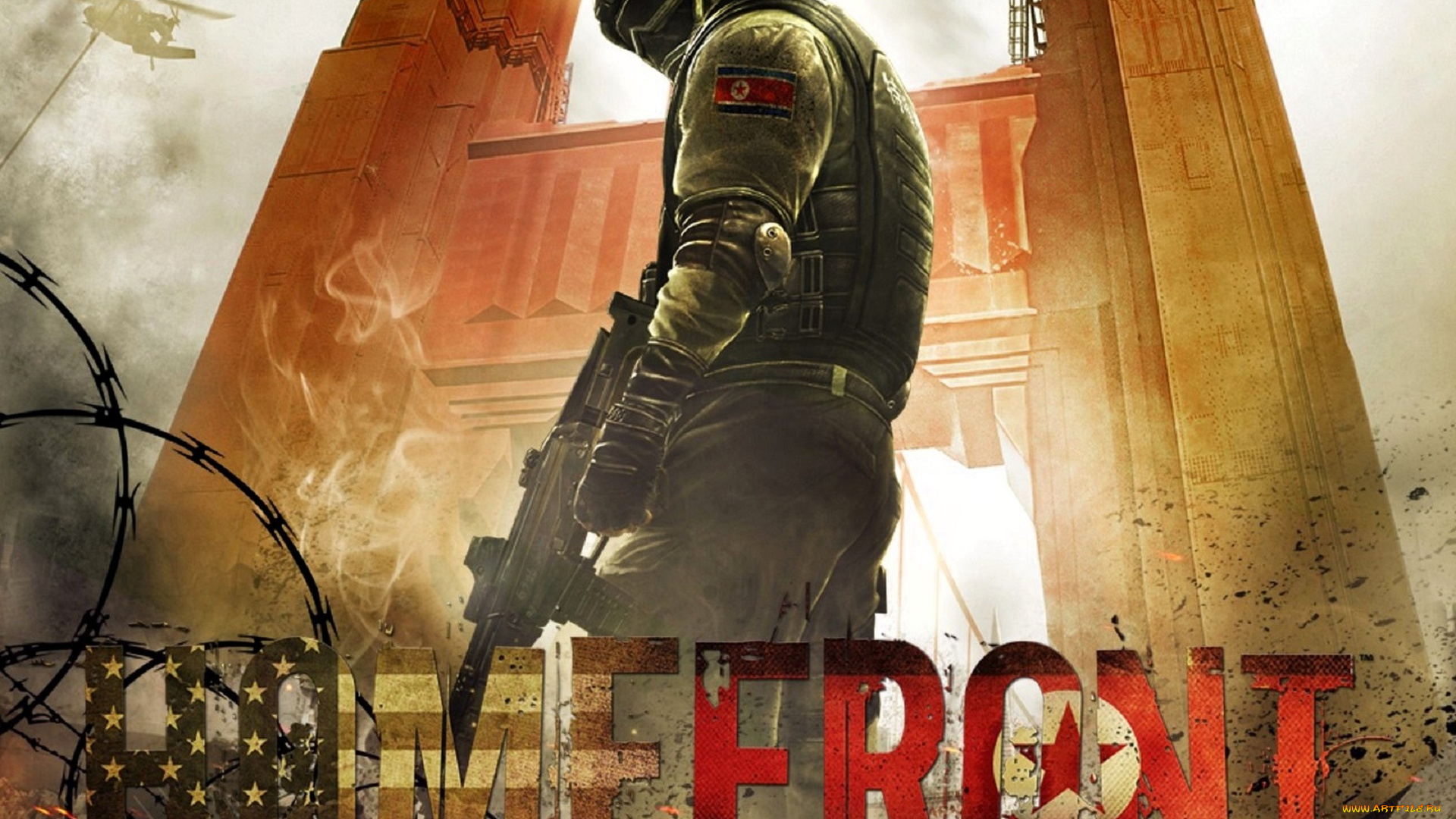 видео, игры, homefront, воин, оружие, мост, проволока