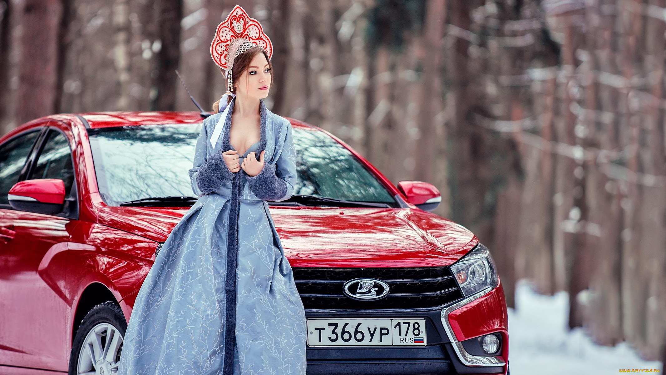 автомобили, -авто, с, девушками, lada, vesta