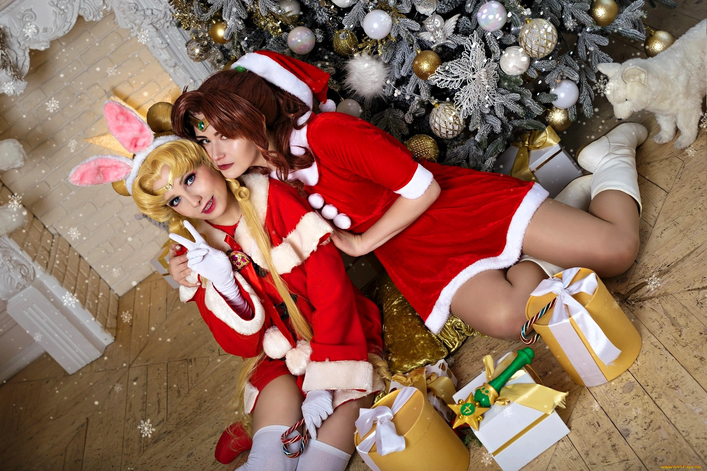 девушки, ира, сокол, образы, косплей, наряды, костюмы, подруги, новый, год, ёлка, подарки