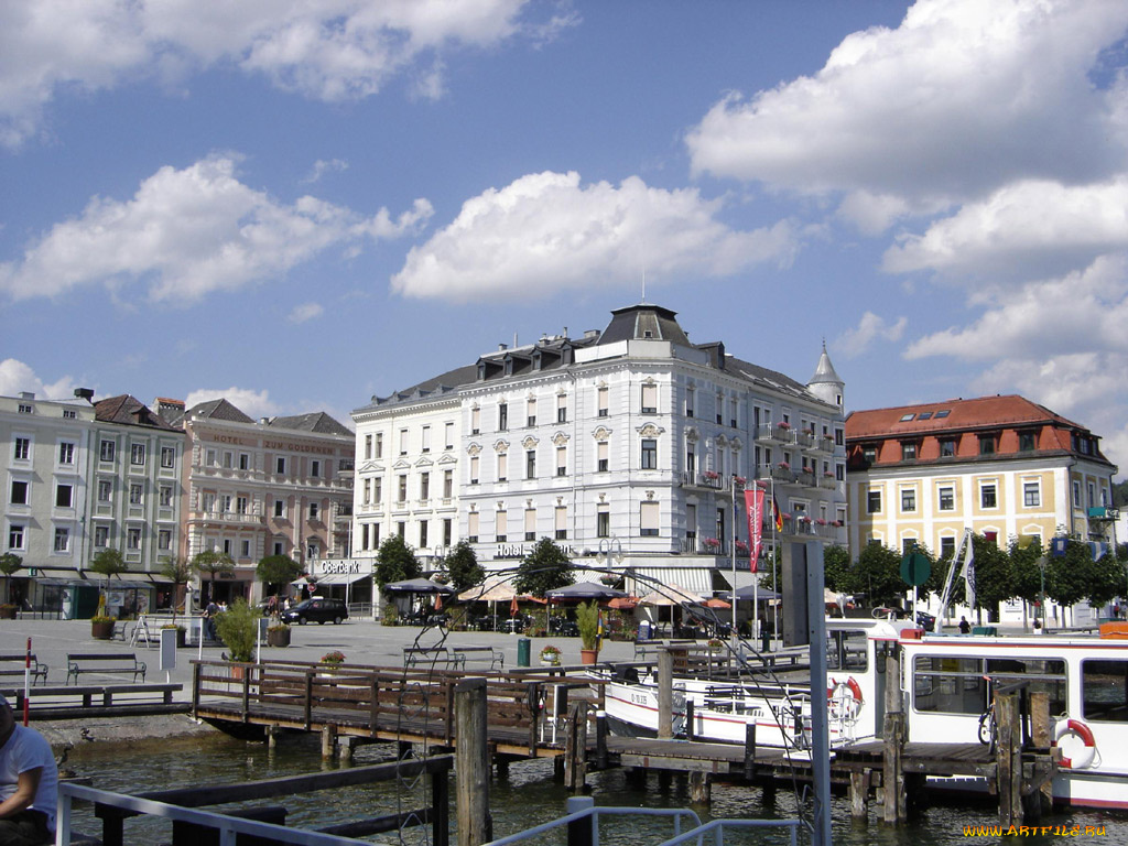 gmunden, города, улицы, площади, набережные