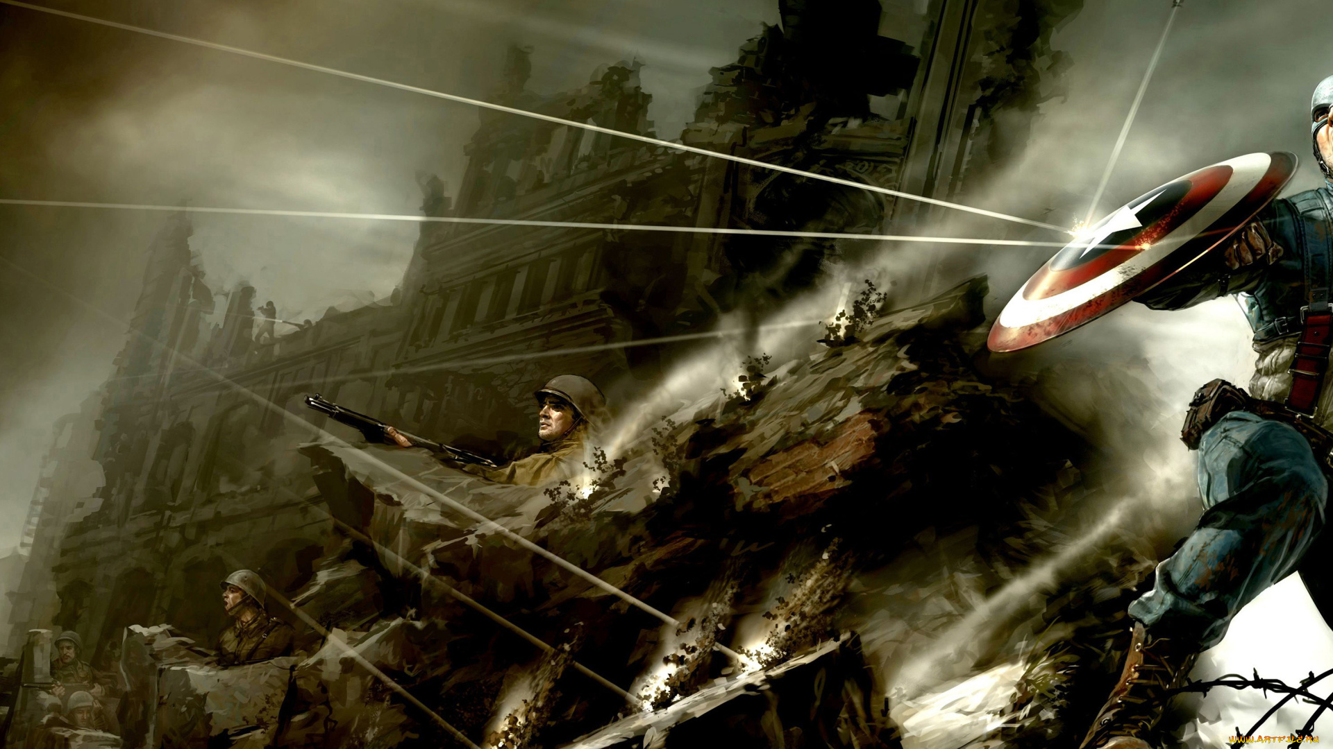 captain, america, the, first, avenger, artwork, видео, игры