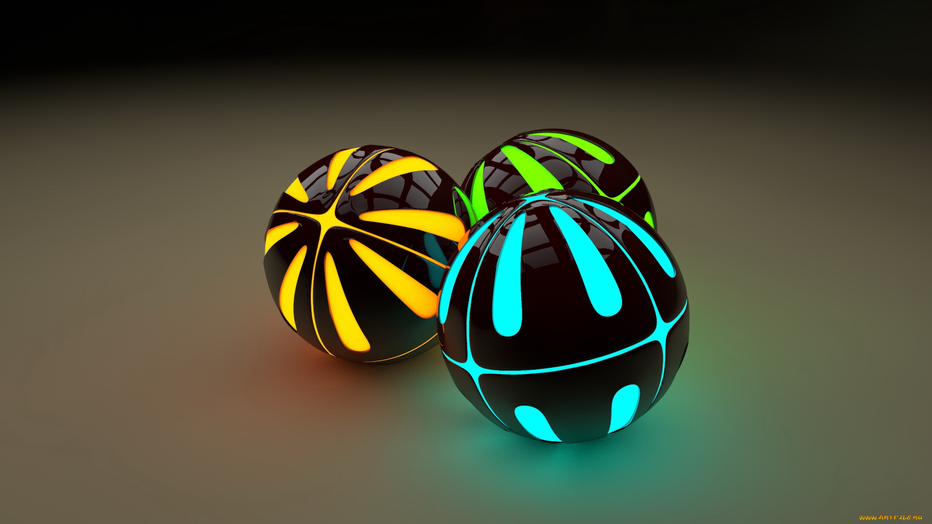 3д, графика, шары