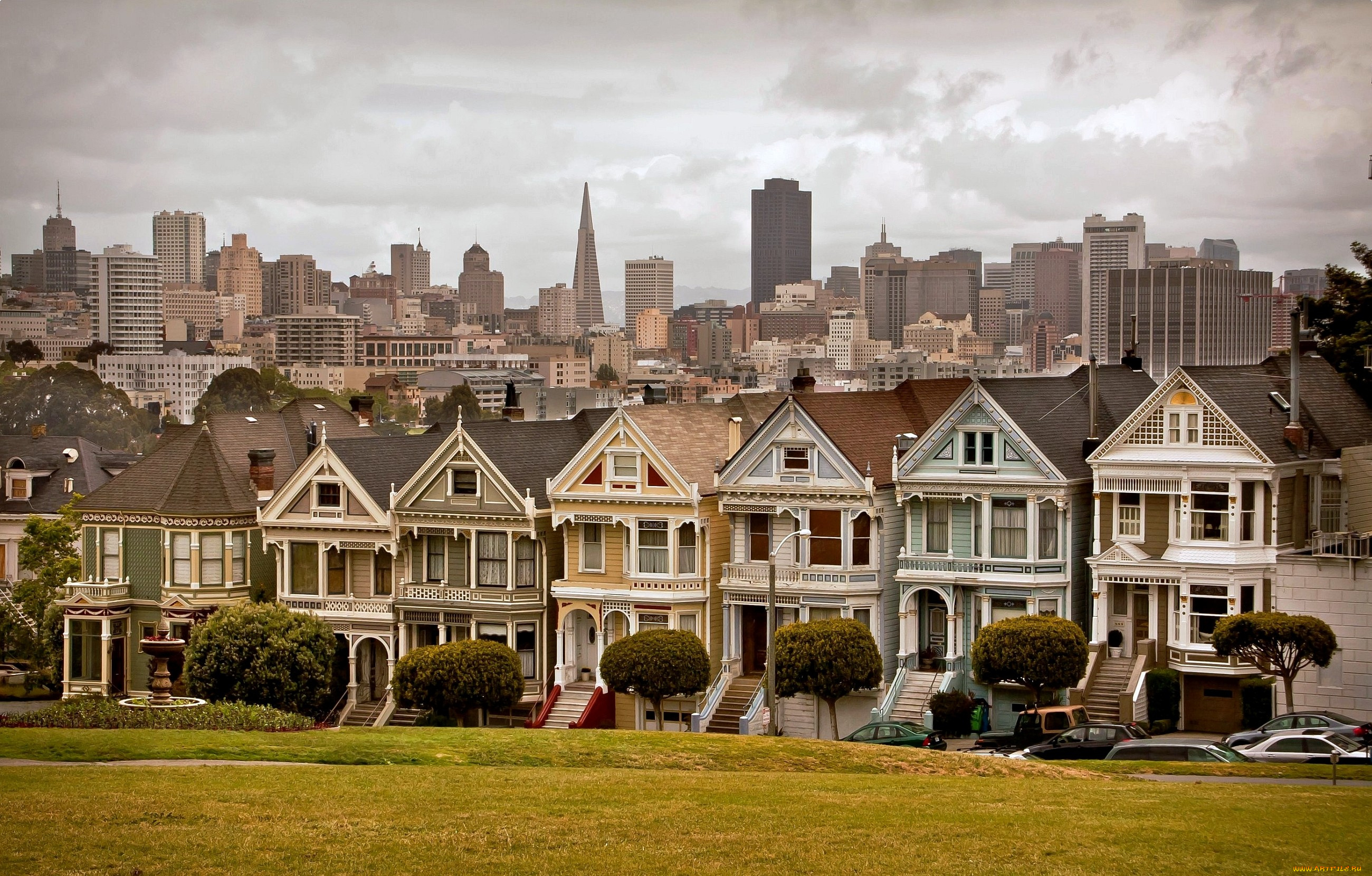 сан, франциско, сша, города, дома, небоскребы