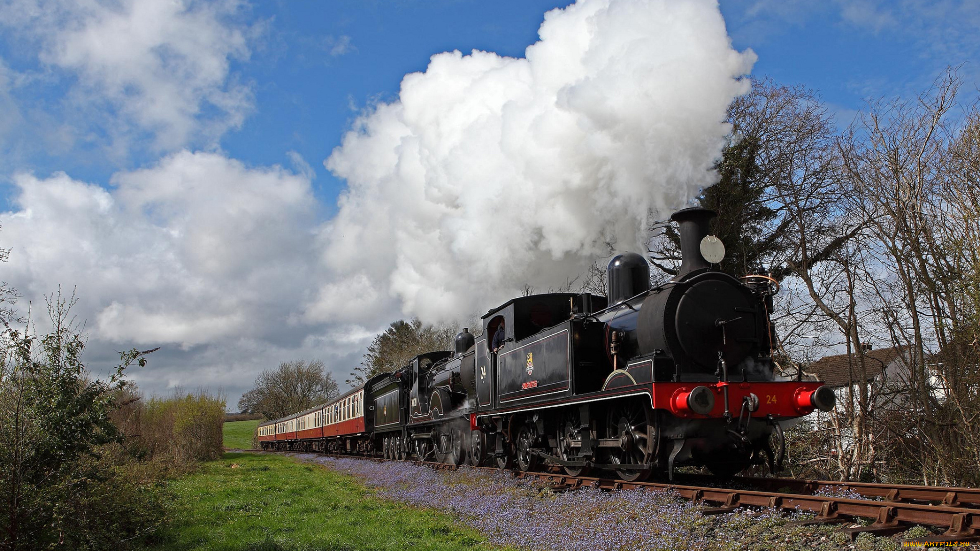 техника, паровозы, рельсы, паровоз, состав, железная, дорога