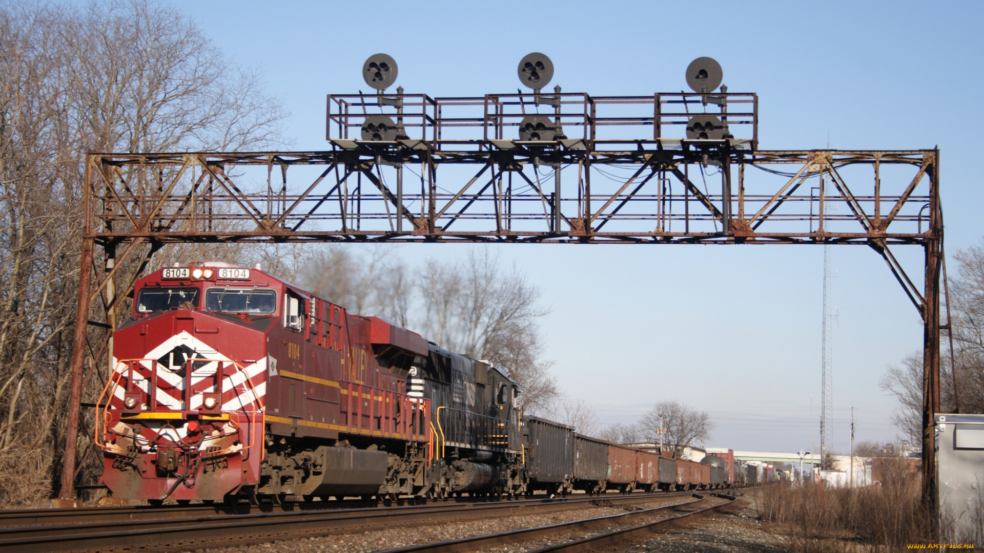 техника, поезда, локомотив, рельсы, состав