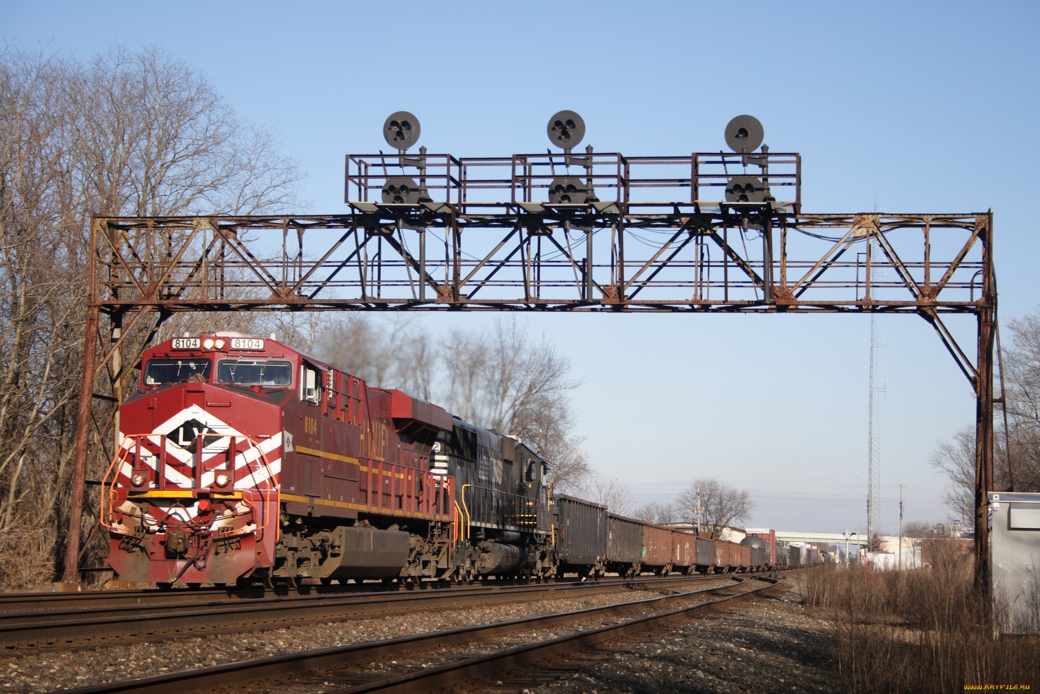 техника, поезда, локомотив, рельсы, состав