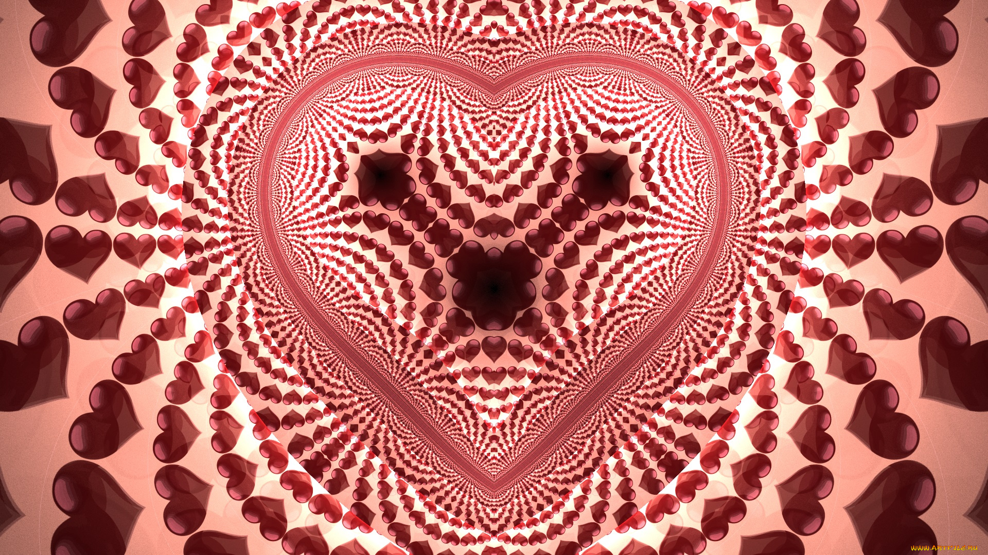 3д, графика, абстракция, , abstract, фон, сердечки