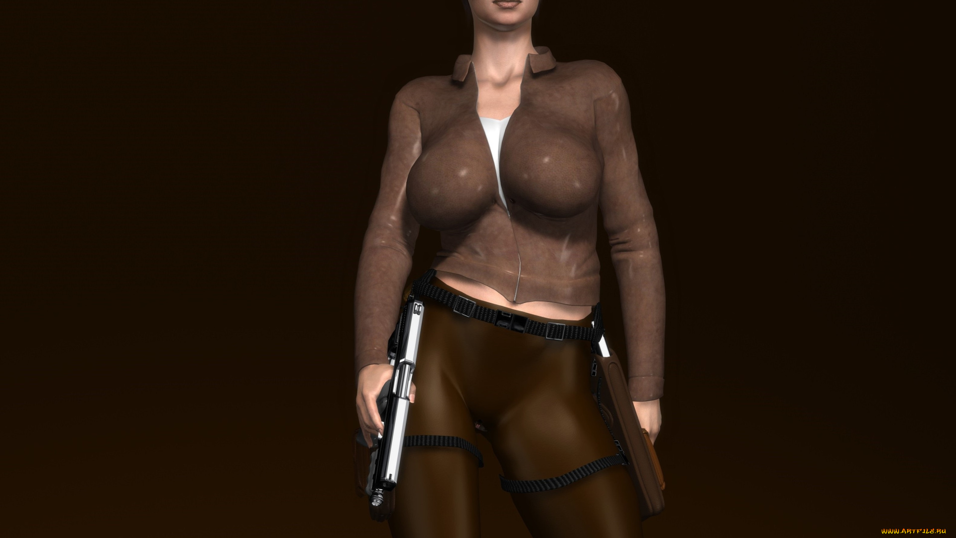 3д, графика, люди, , people, девушка, оружие, взгляд, фон