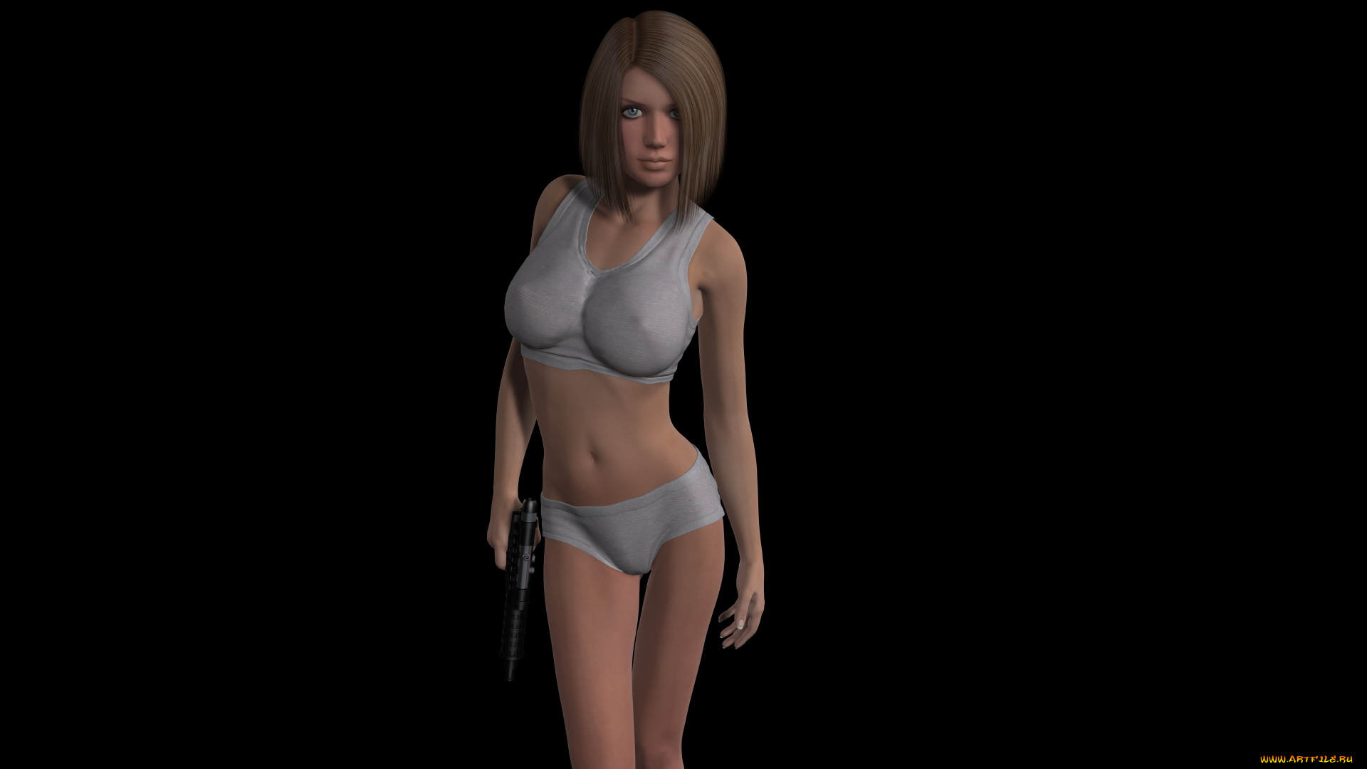 3д, графика, люди, , people, оружие, фон, взгляд, девушка