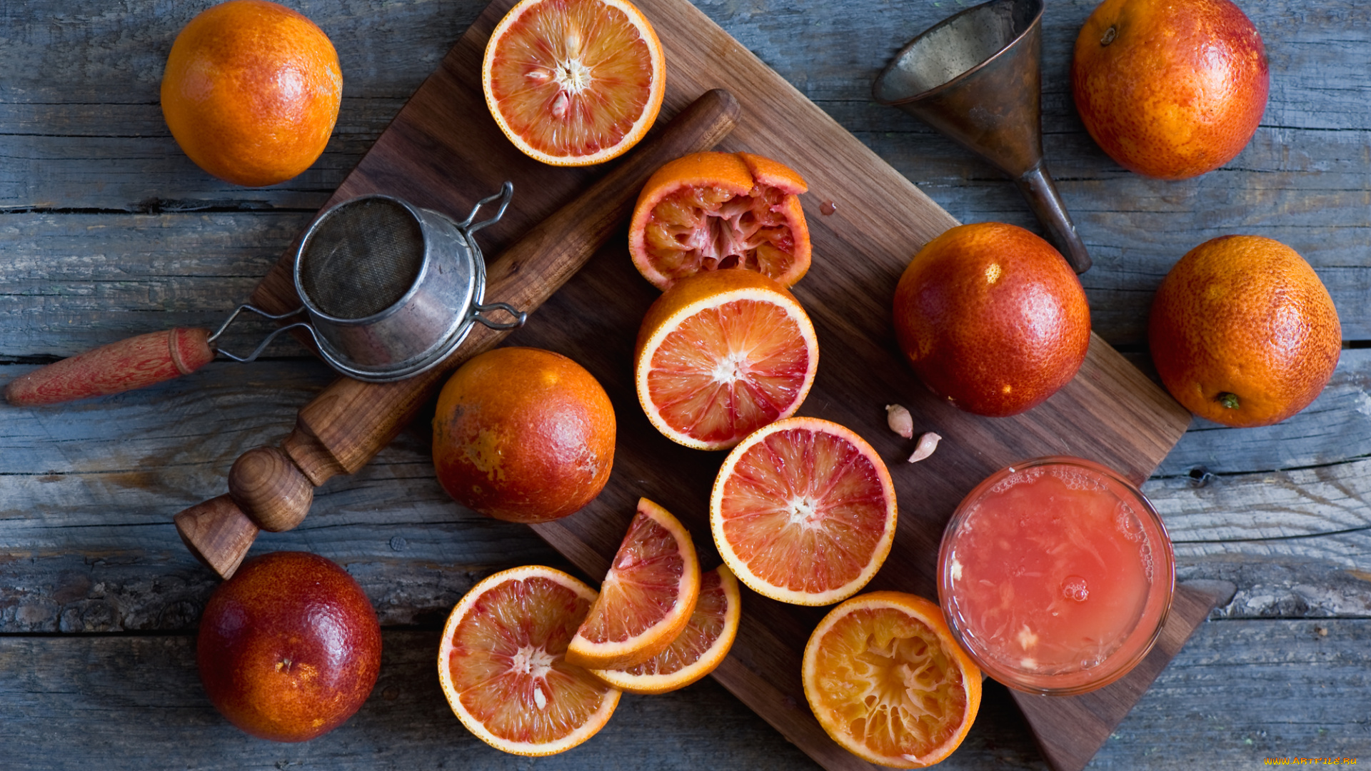 еда, цитрусы, лейка, доска, сок, апельсины