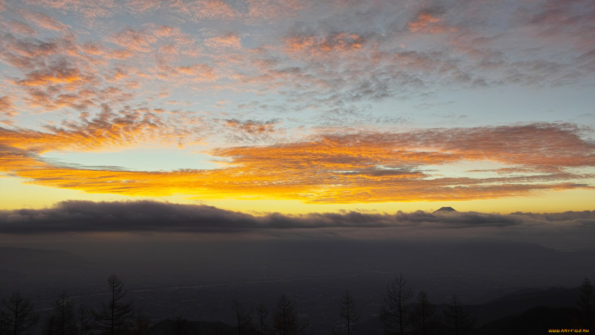 природа, облака, takaten, закат, небо