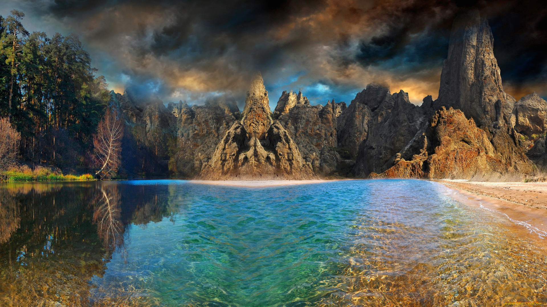 природа, реки, озера, горы, небо, пейзаж, озеро