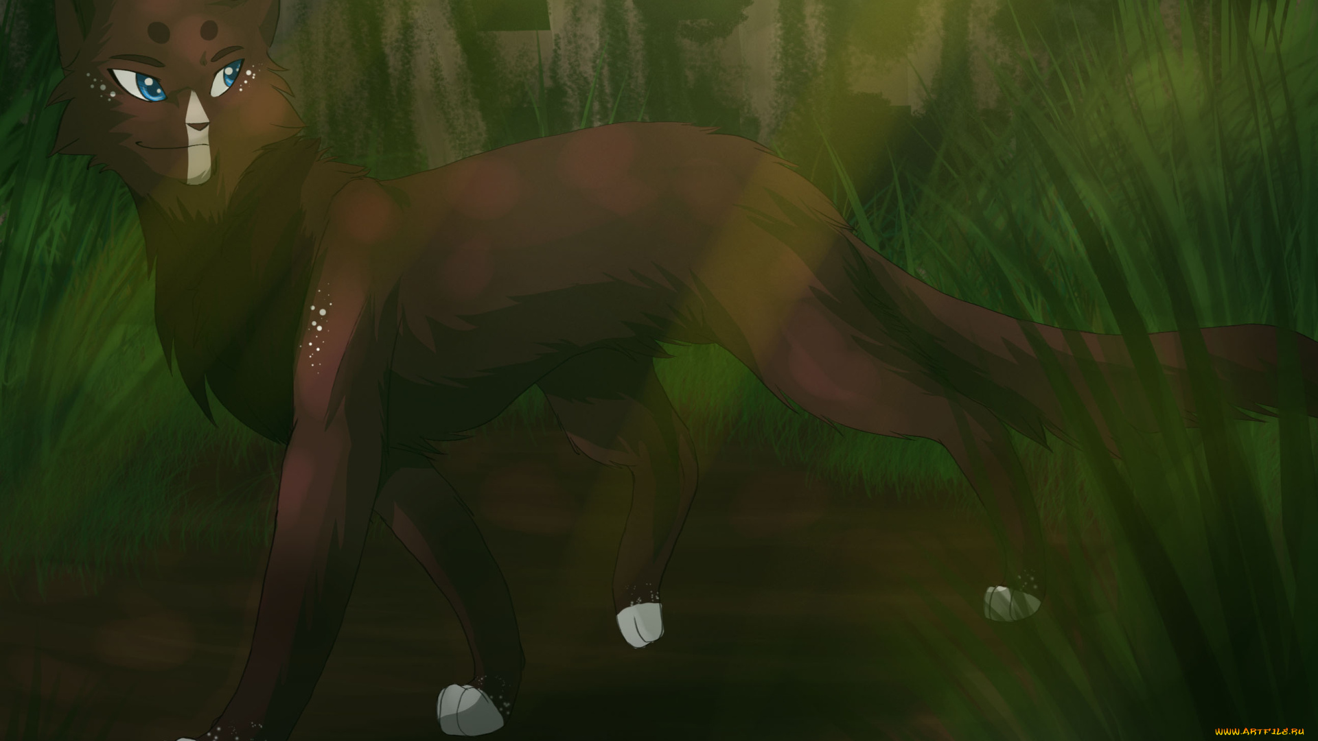 рисованное, животные, , лисы, лиса, лес