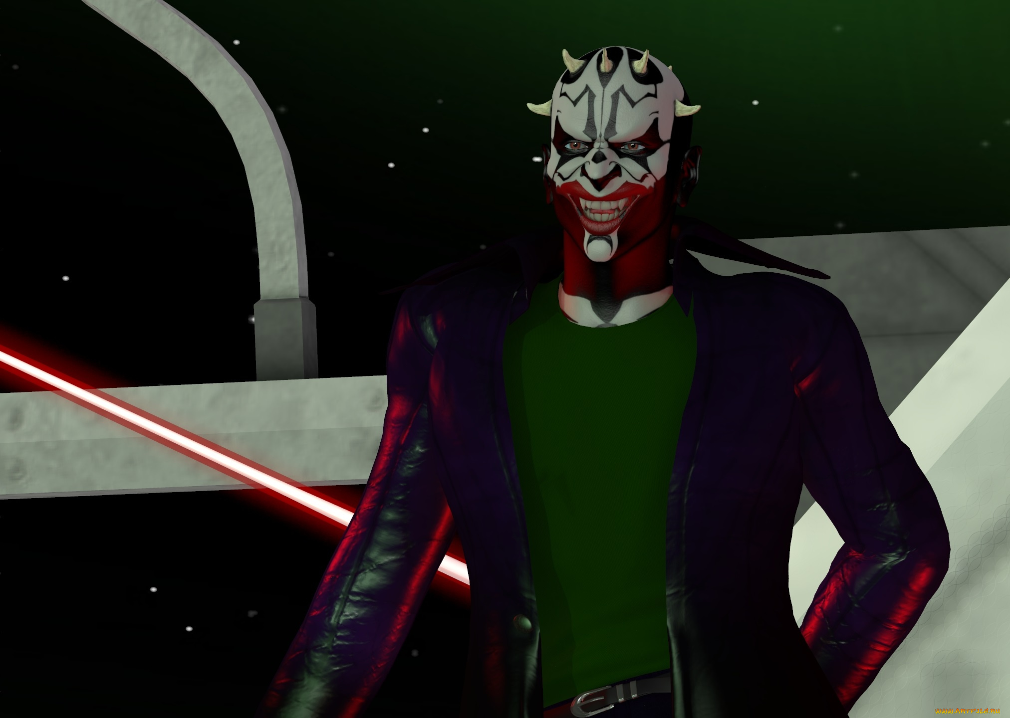 3д, графика, существа, , creatures, joker, darth, фон, взгляд