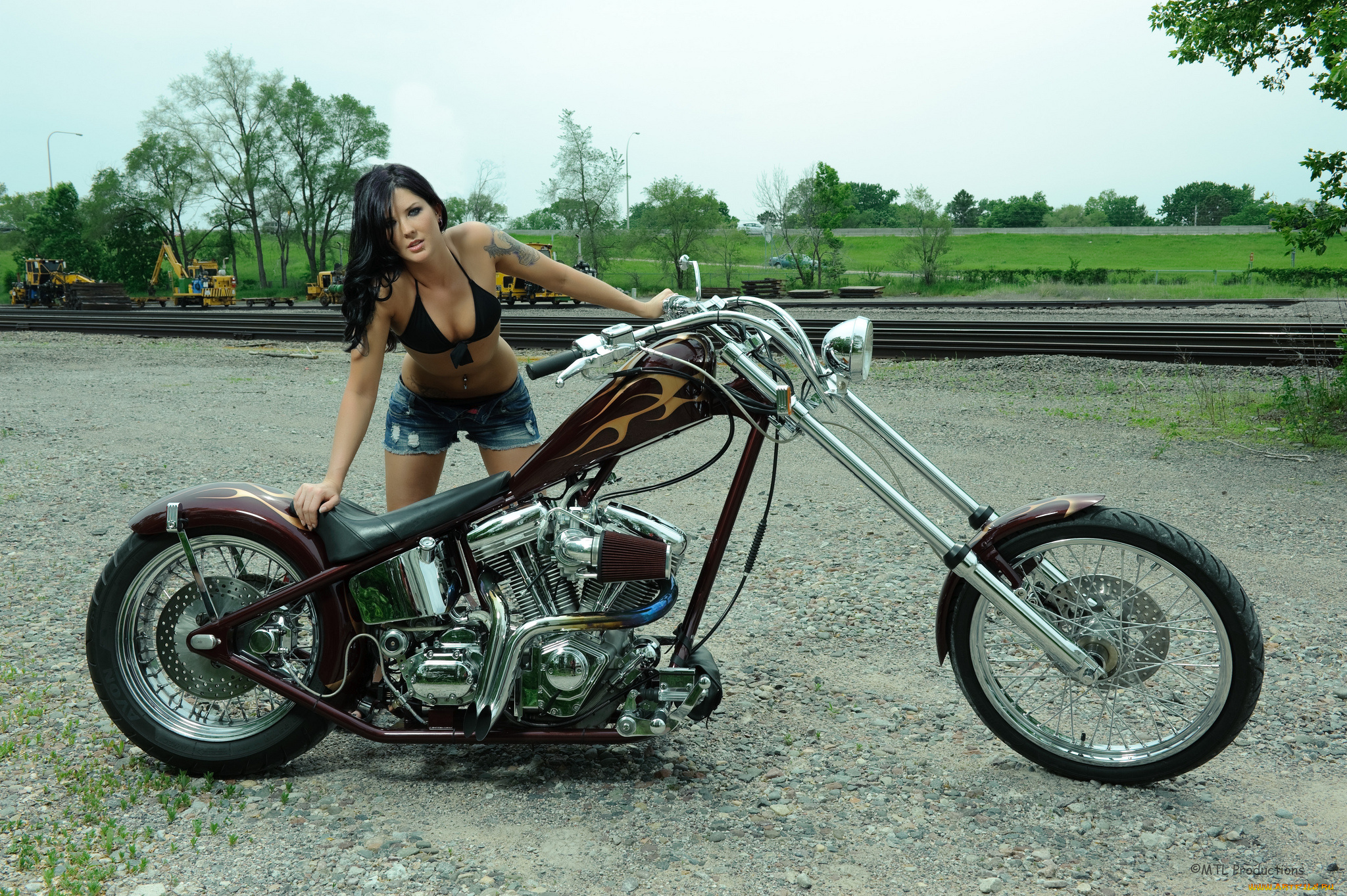 мотоциклы, мото, с, девушкой, байк, девица