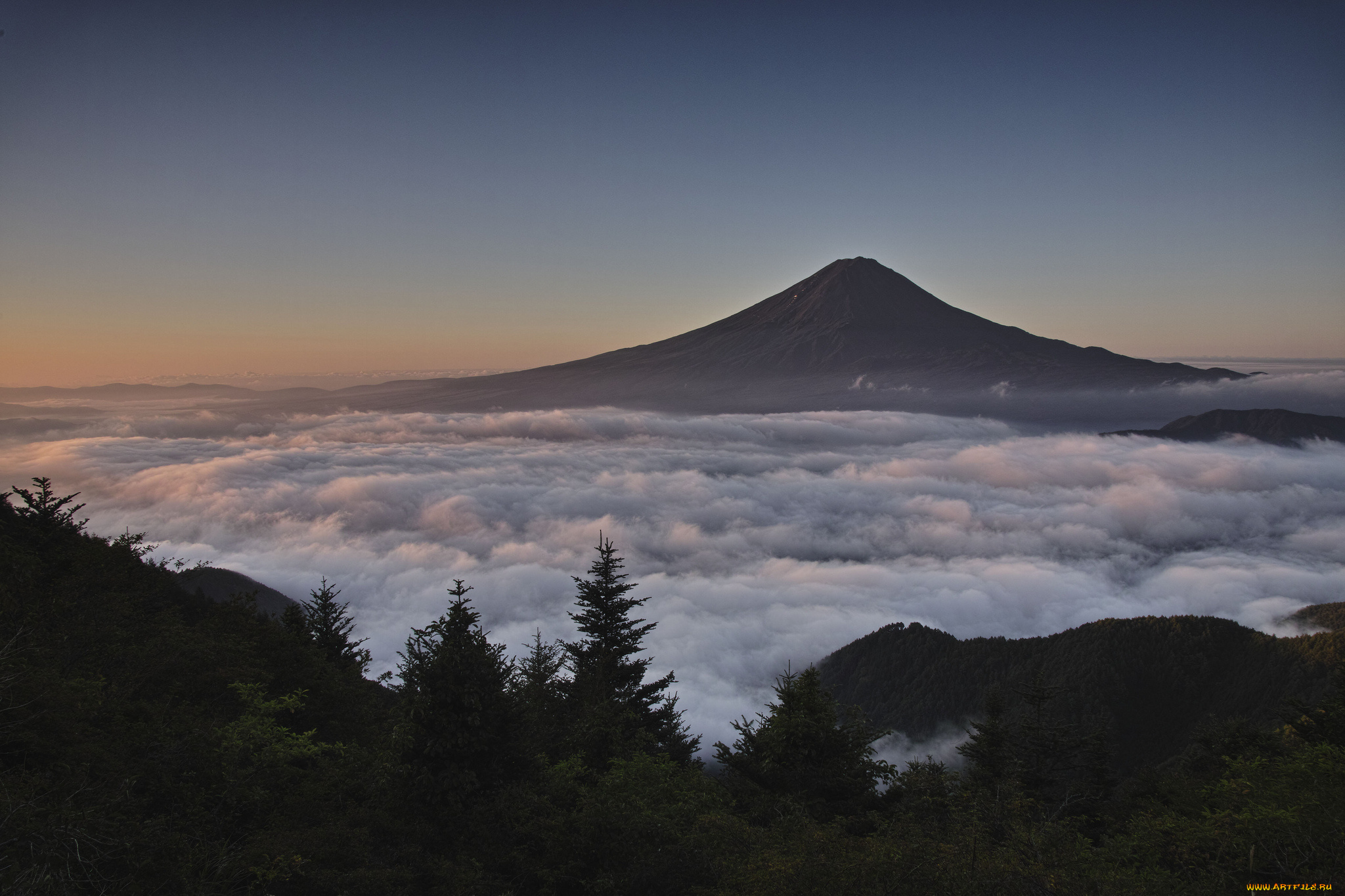 природа, горы, облака, небо, гора, takaten