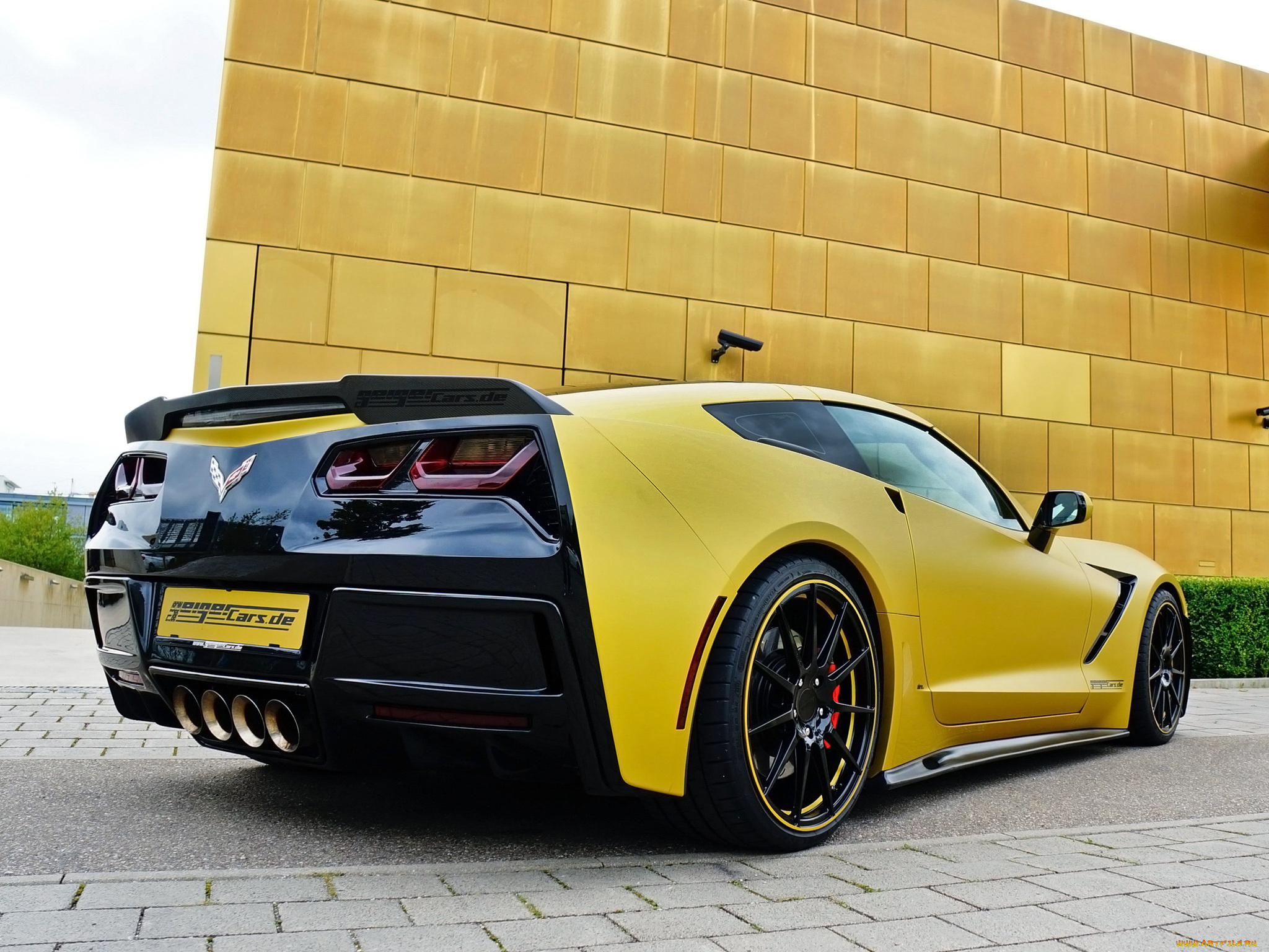 автомобили, chevrolet, corvette, желтый, c7, 2014г, coupe, stingray, geiger