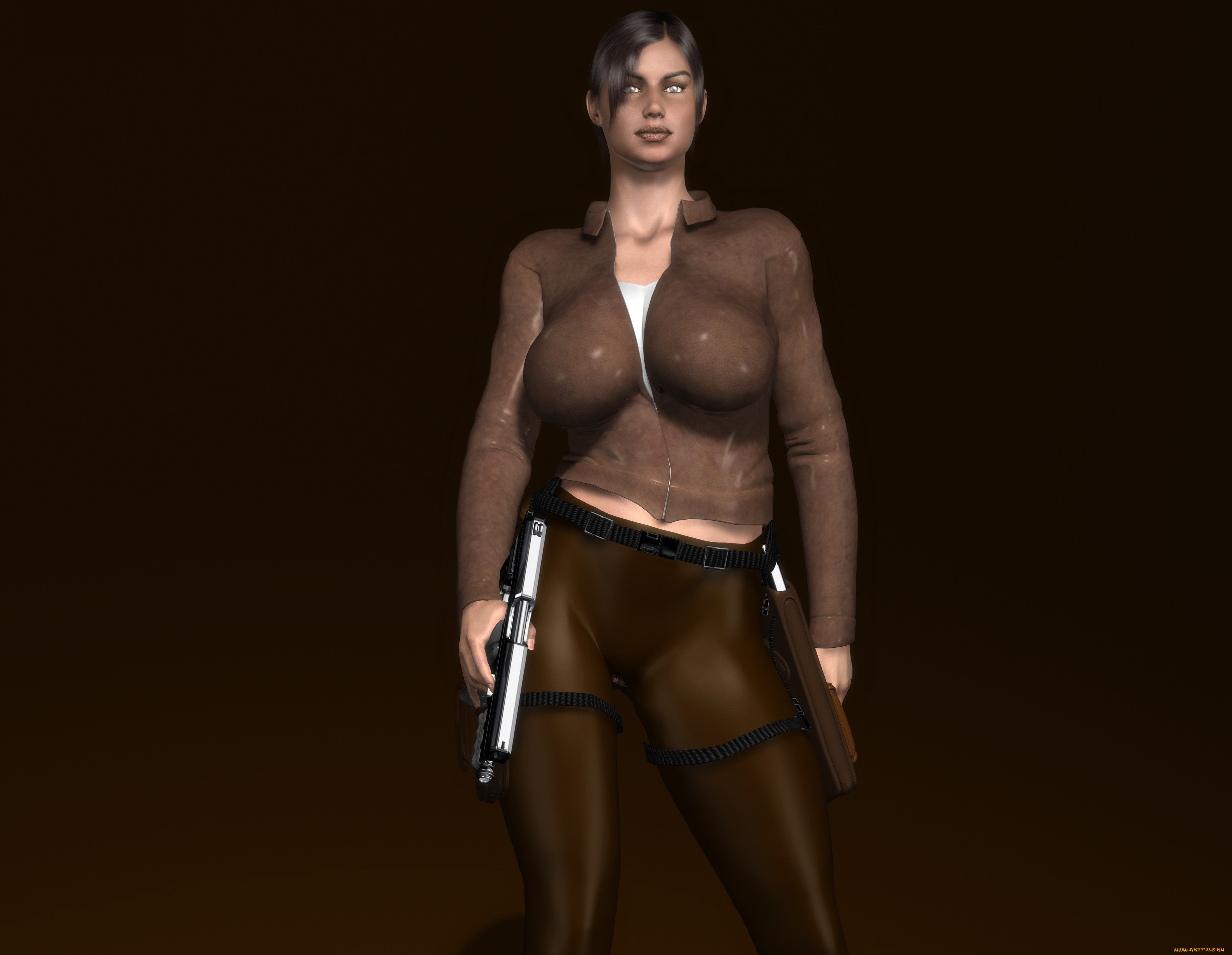 3д, графика, люди, , people, девушка, оружие, взгляд, фон