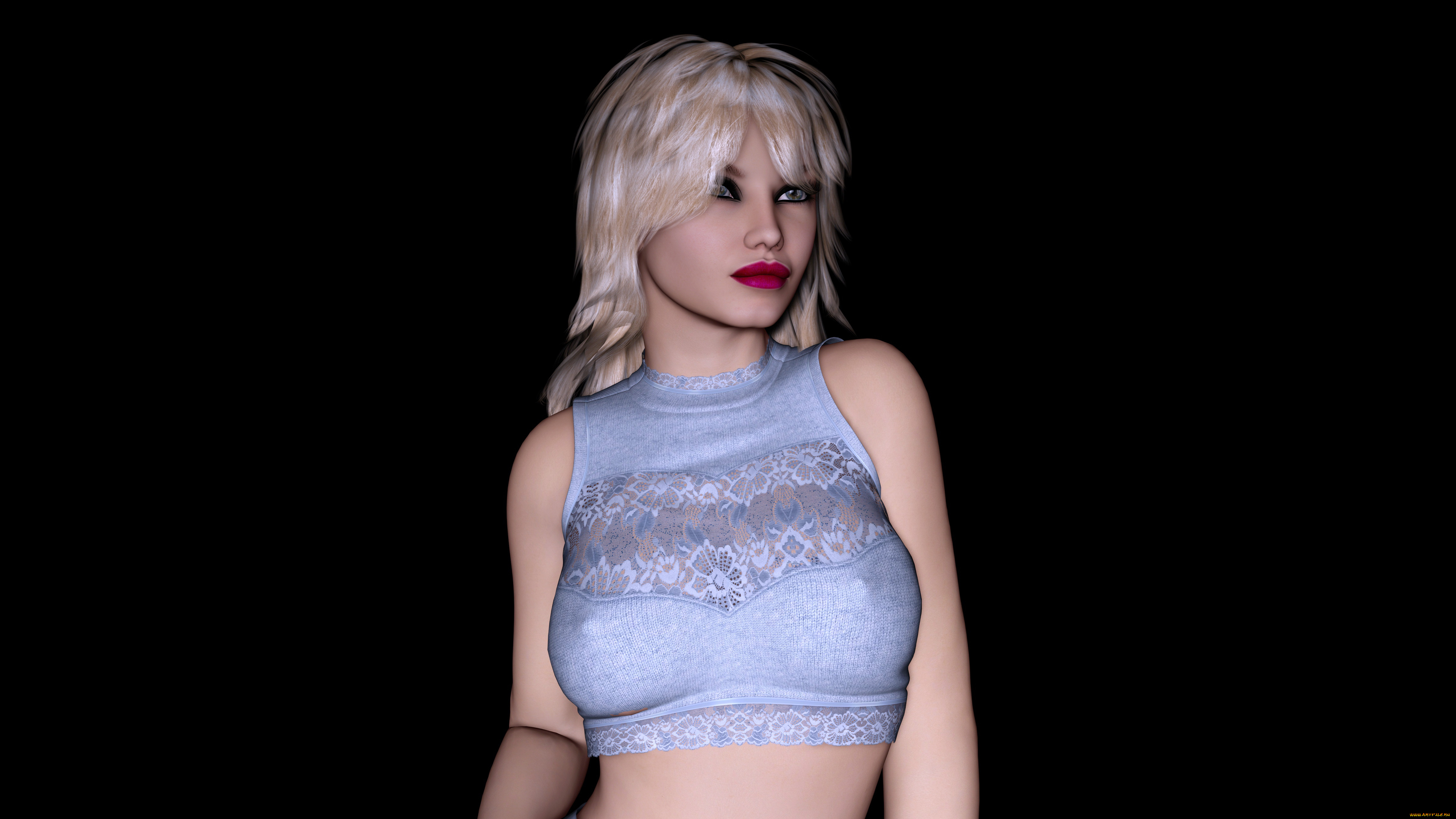 3д, графика, люди, , people, блондинка, фон, взгляд, девушка