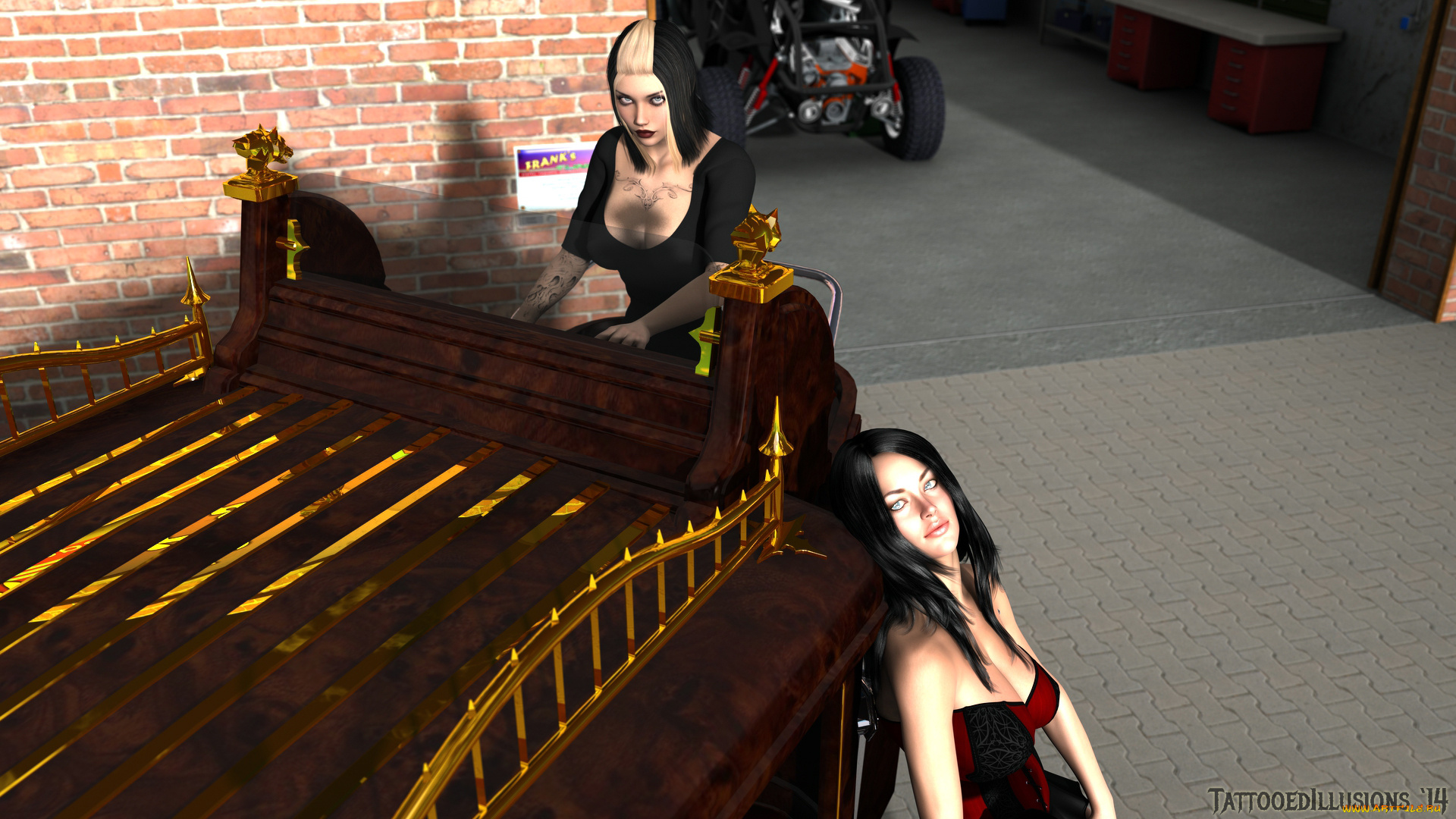 3д, графика, фантазия, , fantasy, взгляд, девушки, фон