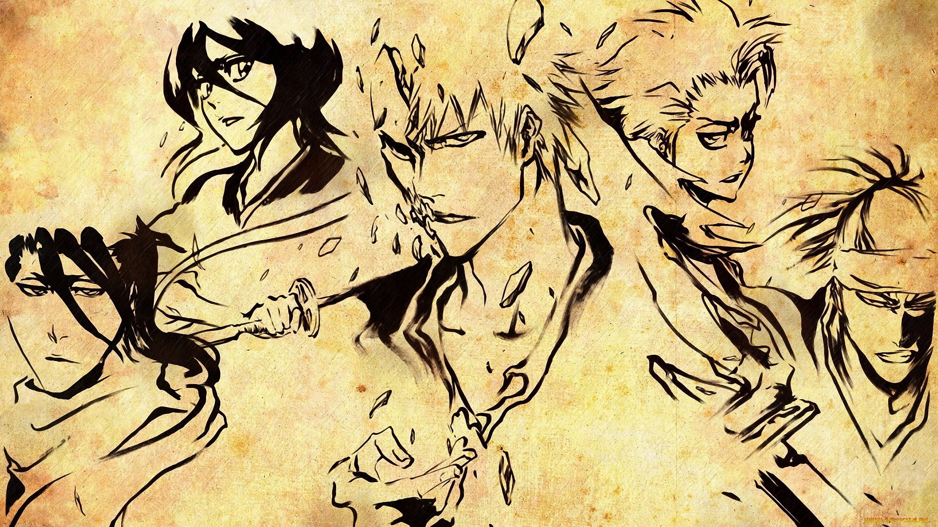 аниме, bleach, renji, abarai, byakuya, kuchiki, rukia, меч, sword, shinigami, toshiro, hitsugaya