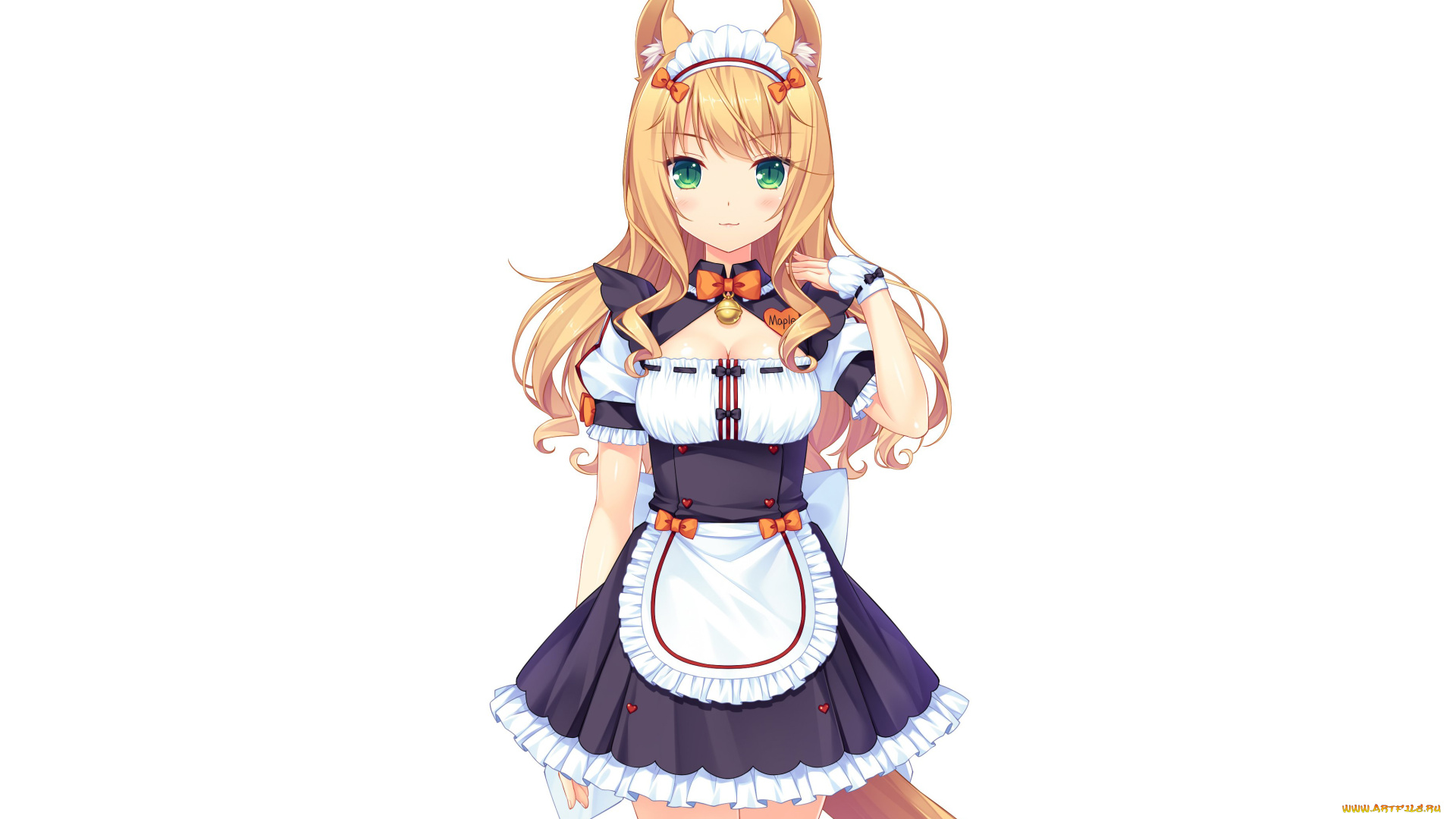 аниме, nekopara, девушка, взгляд, фон