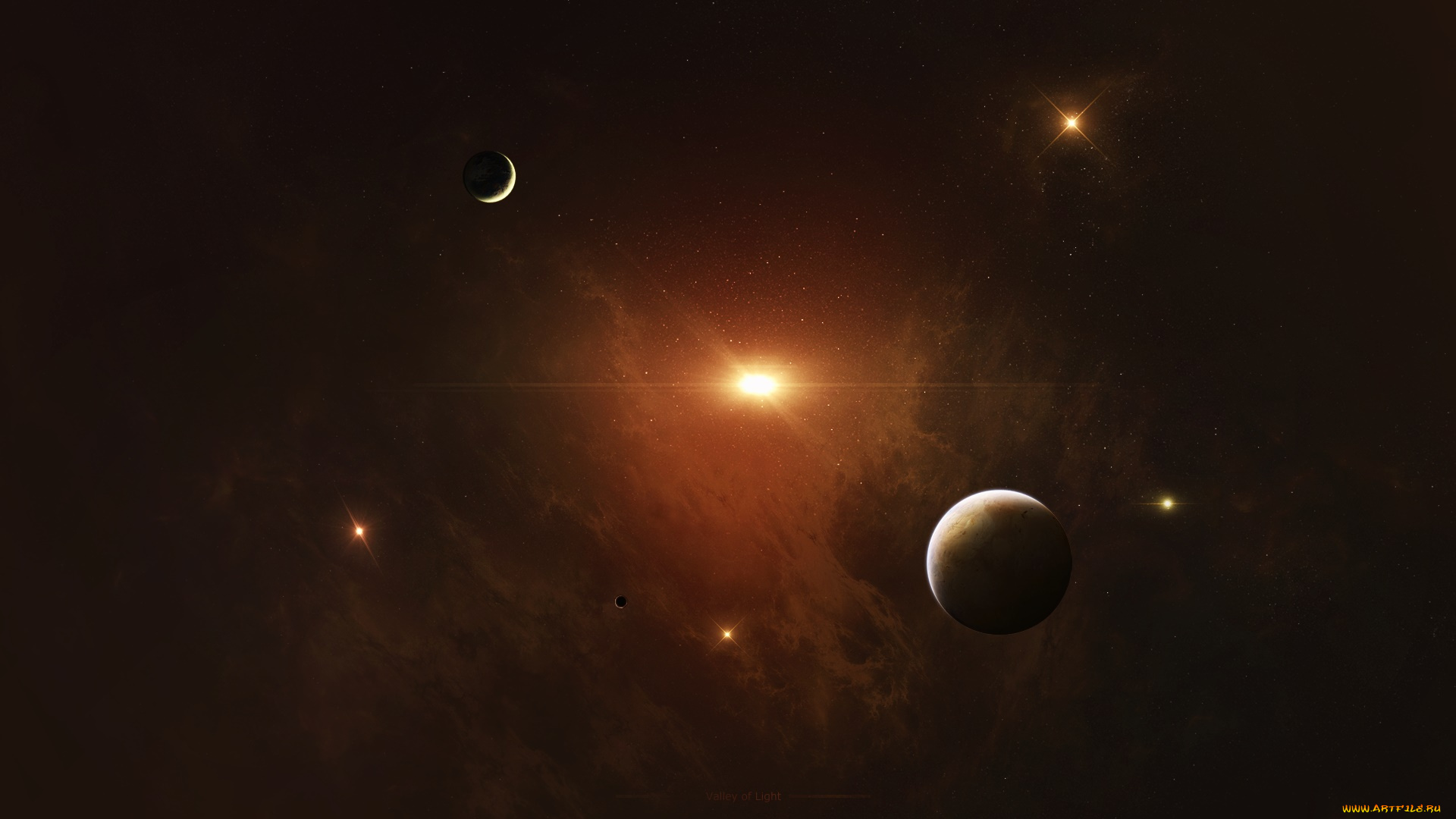 космос, арт, звезды, планеты, галактика, вселенная