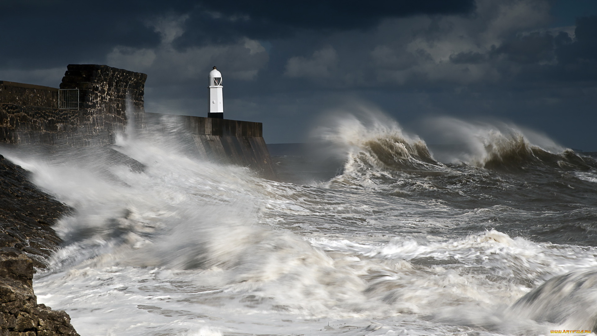 природа, маяки, пейзаж, волны, море, маяк