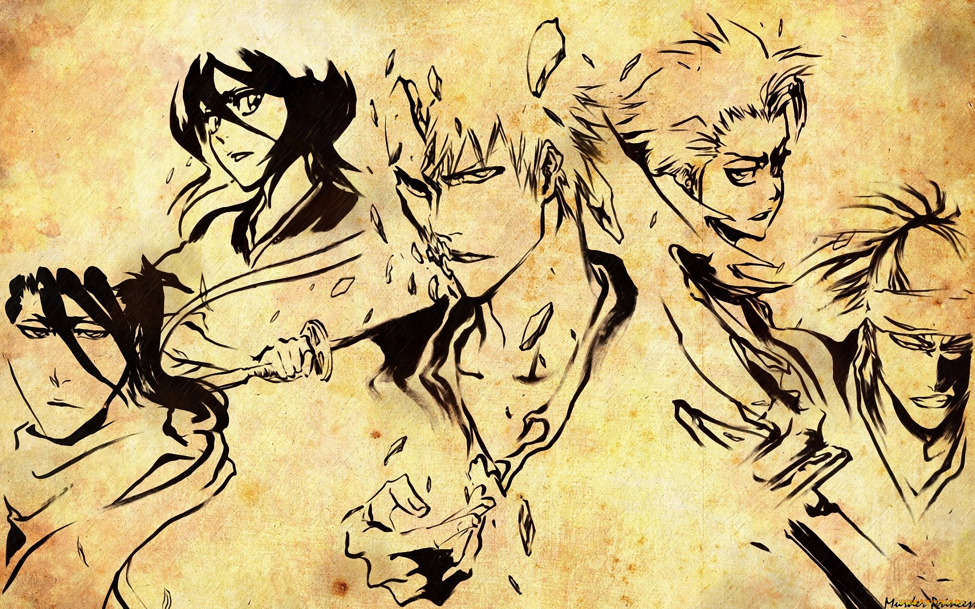 аниме, bleach, renji, abarai, byakuya, kuchiki, rukia, меч, sword, shinigami, toshiro, hitsugaya