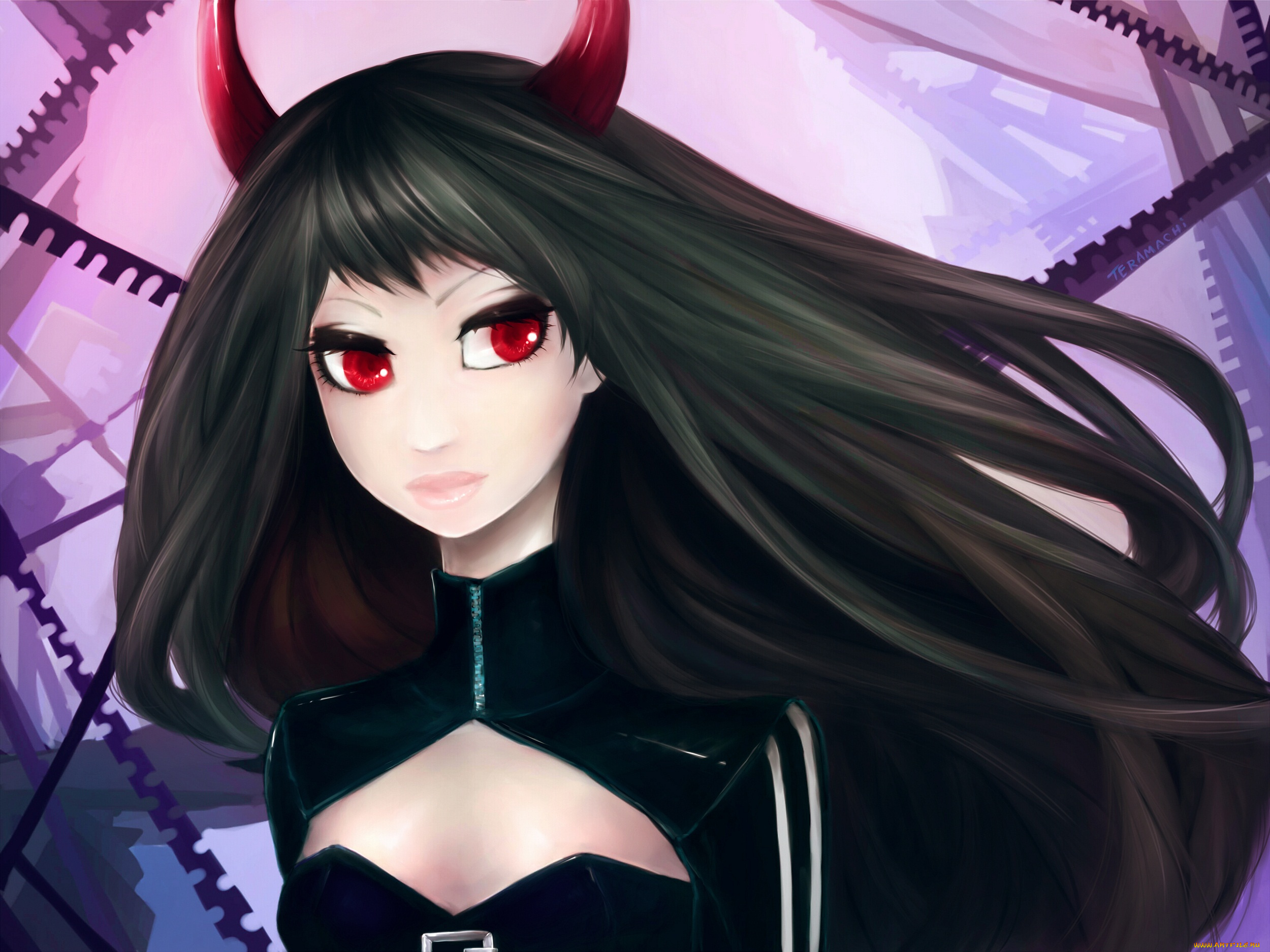 разное, арты, девушка, арт, рога