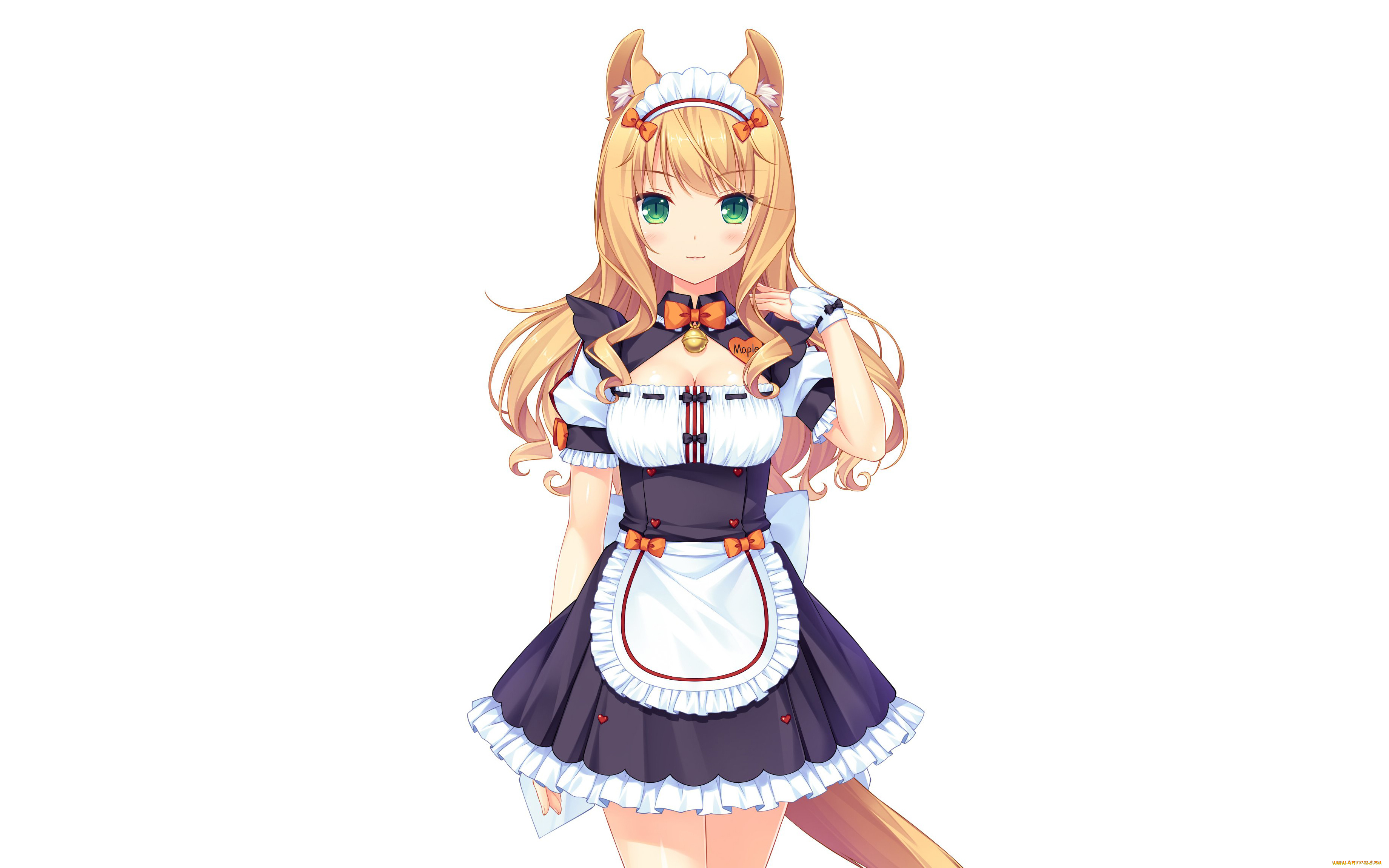 аниме, nekopara, девушка, взгляд, фон