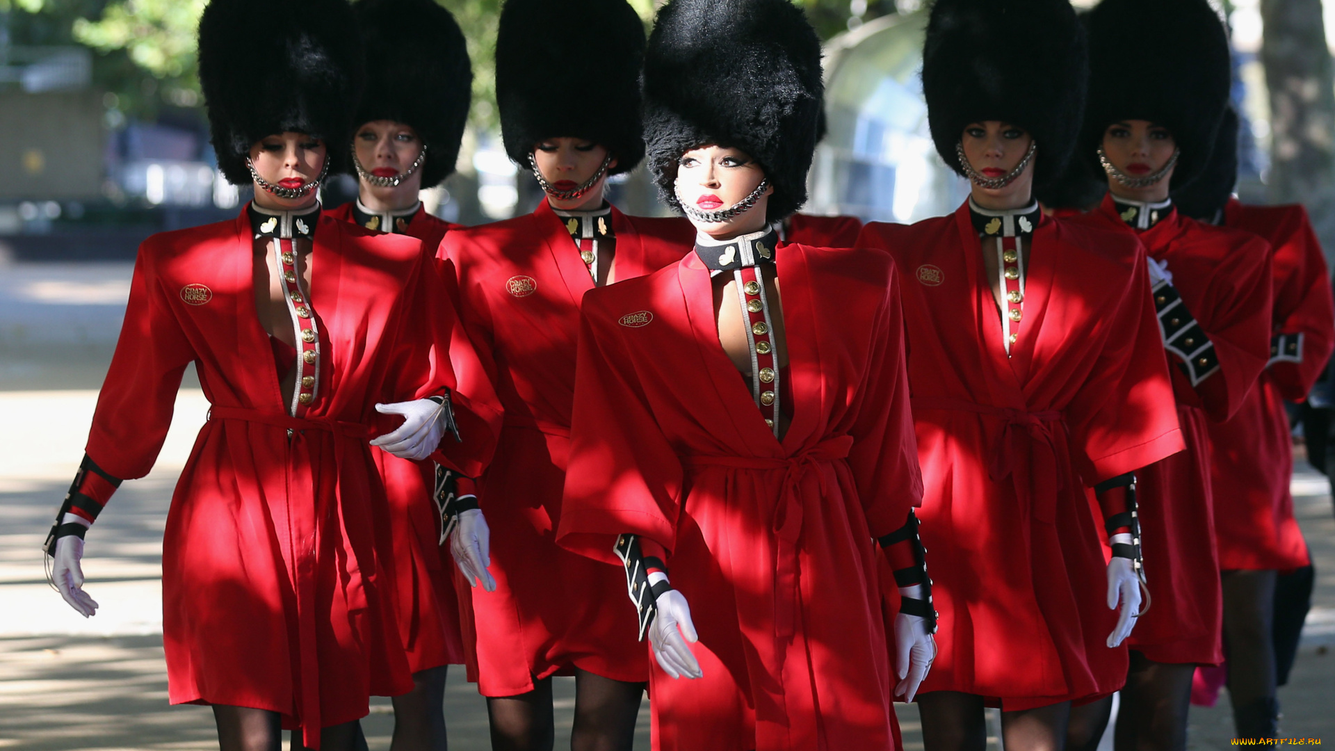 девушки, -unsort, , группа, девушек, команда, шапки, оркестр, костюмы