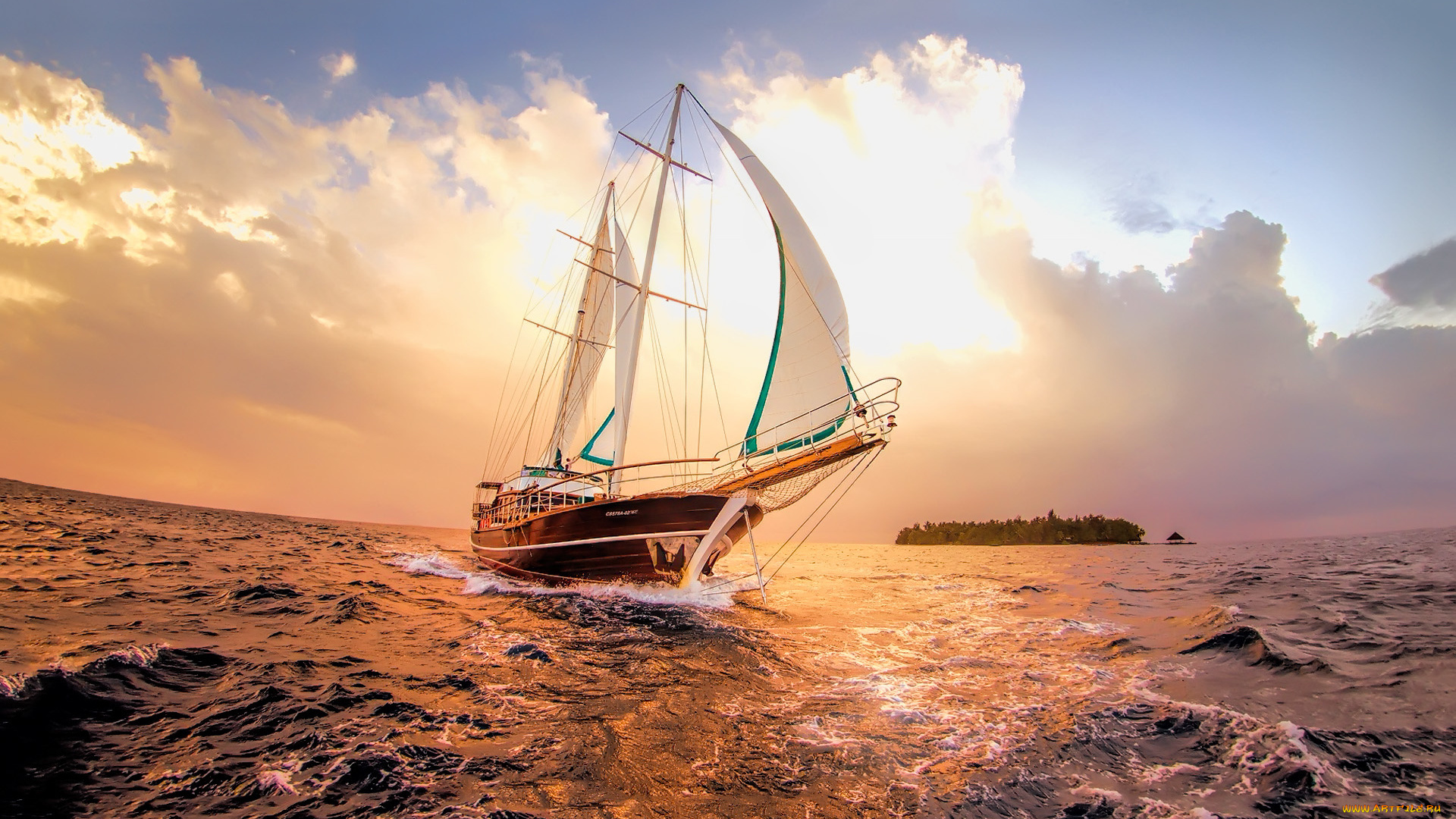 корабли, парусники, судно, парусник, вода, океан, мачты, паруса