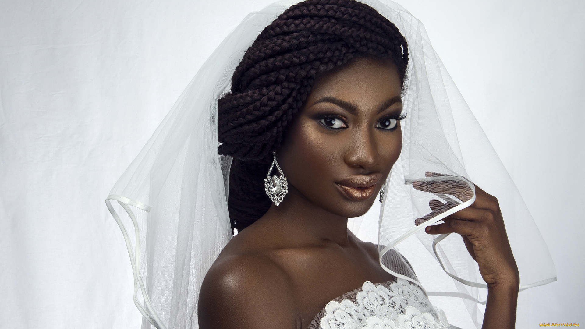 bridal, makeup, девушки, -unsort, , лица, , портреты, невеста, мулатка, девушка, bridal, makeup, макияж, лицо, портрет, темнокожая, белая, фата