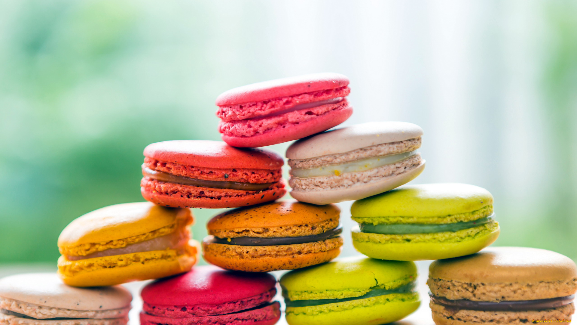 еда, макаруны, печенье, лакомство, ассорти