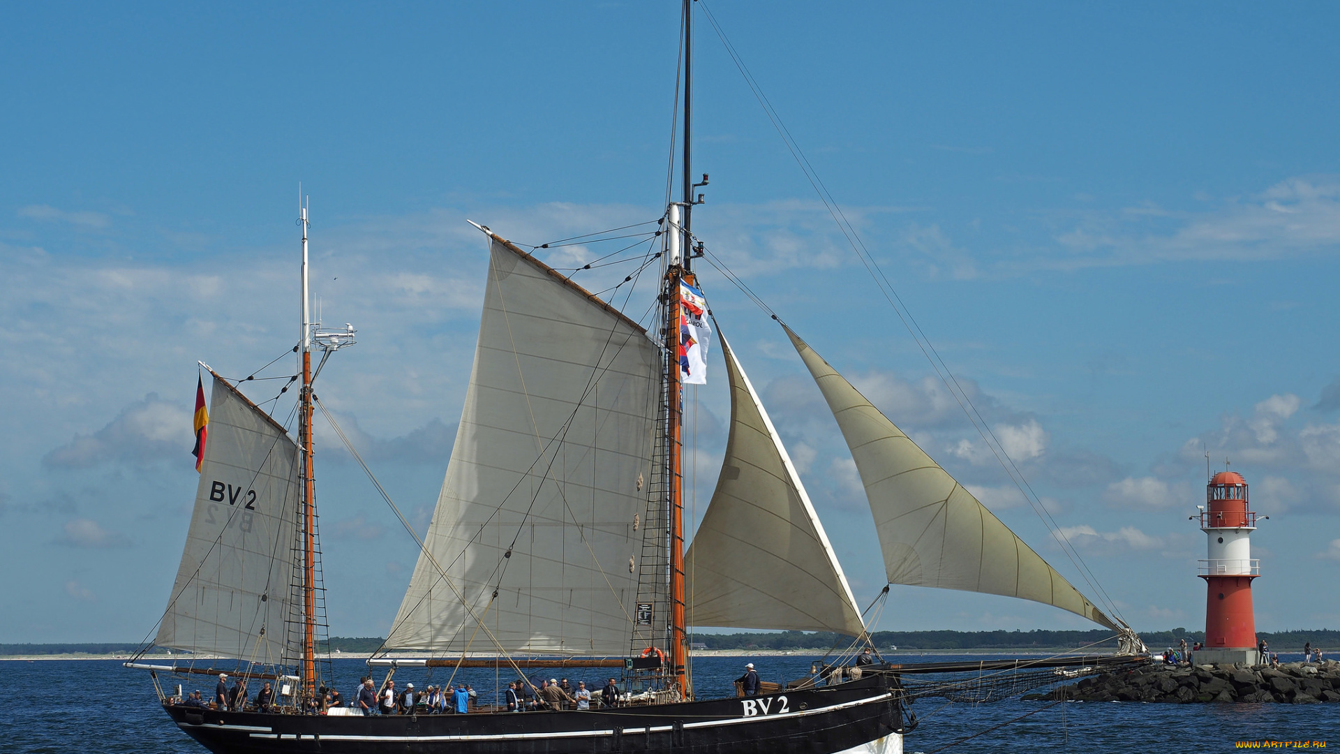 корабли, парусники, паруса, мачты