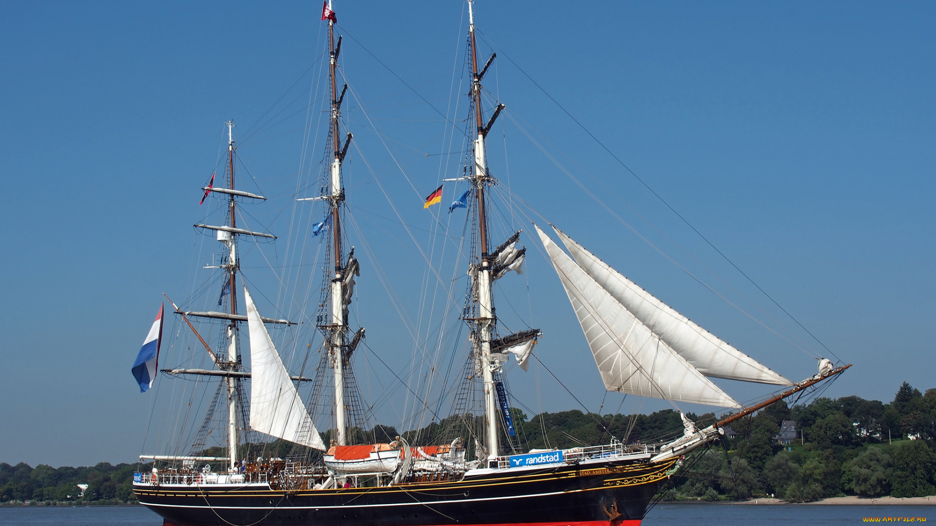 корабли, парусники, паруса, мачты