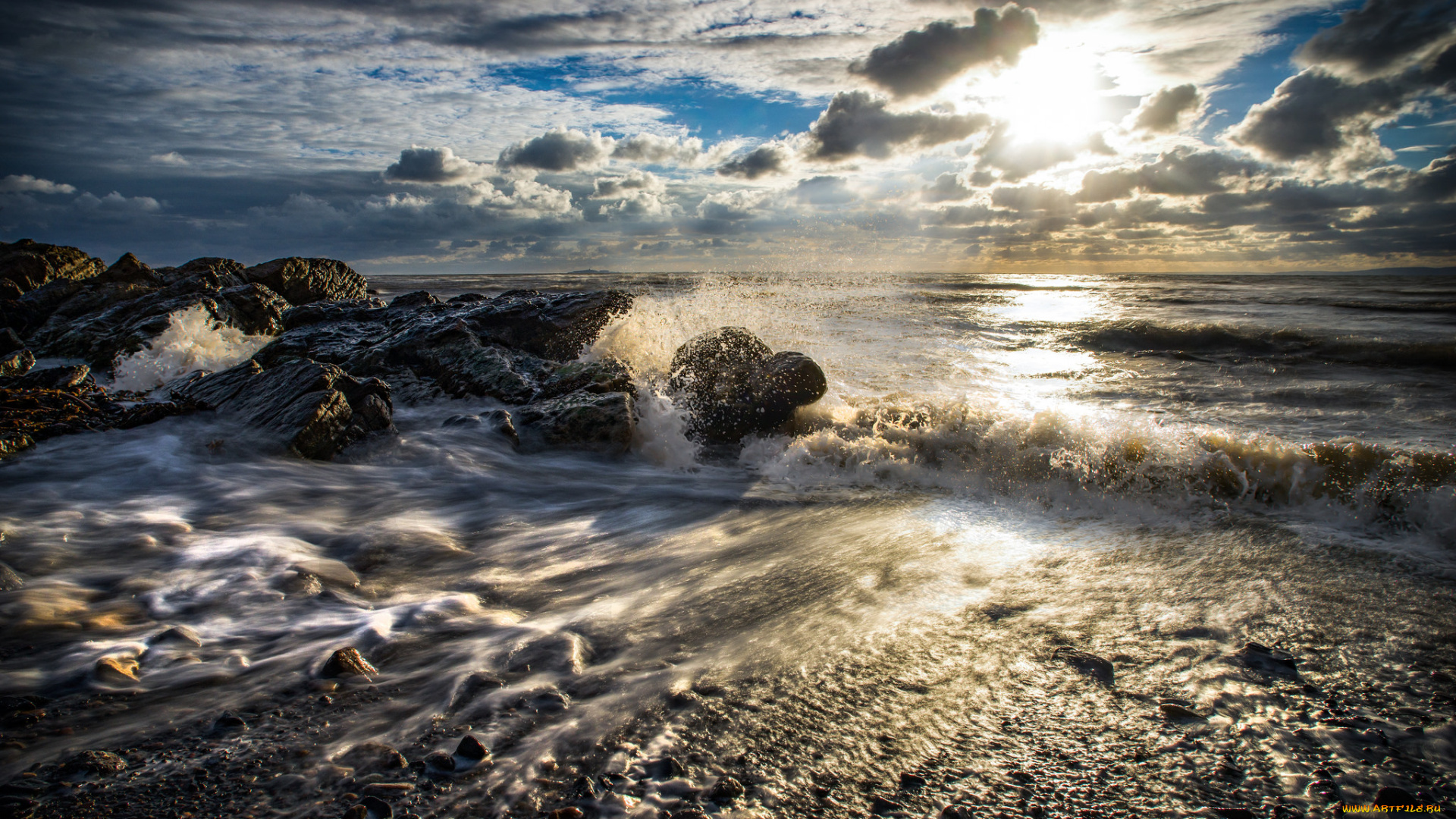 природа, побережье, простор