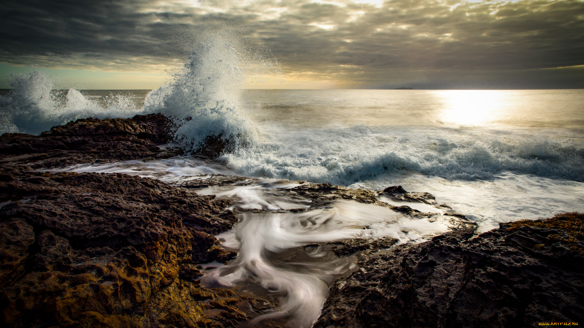 природа, побережье, простор