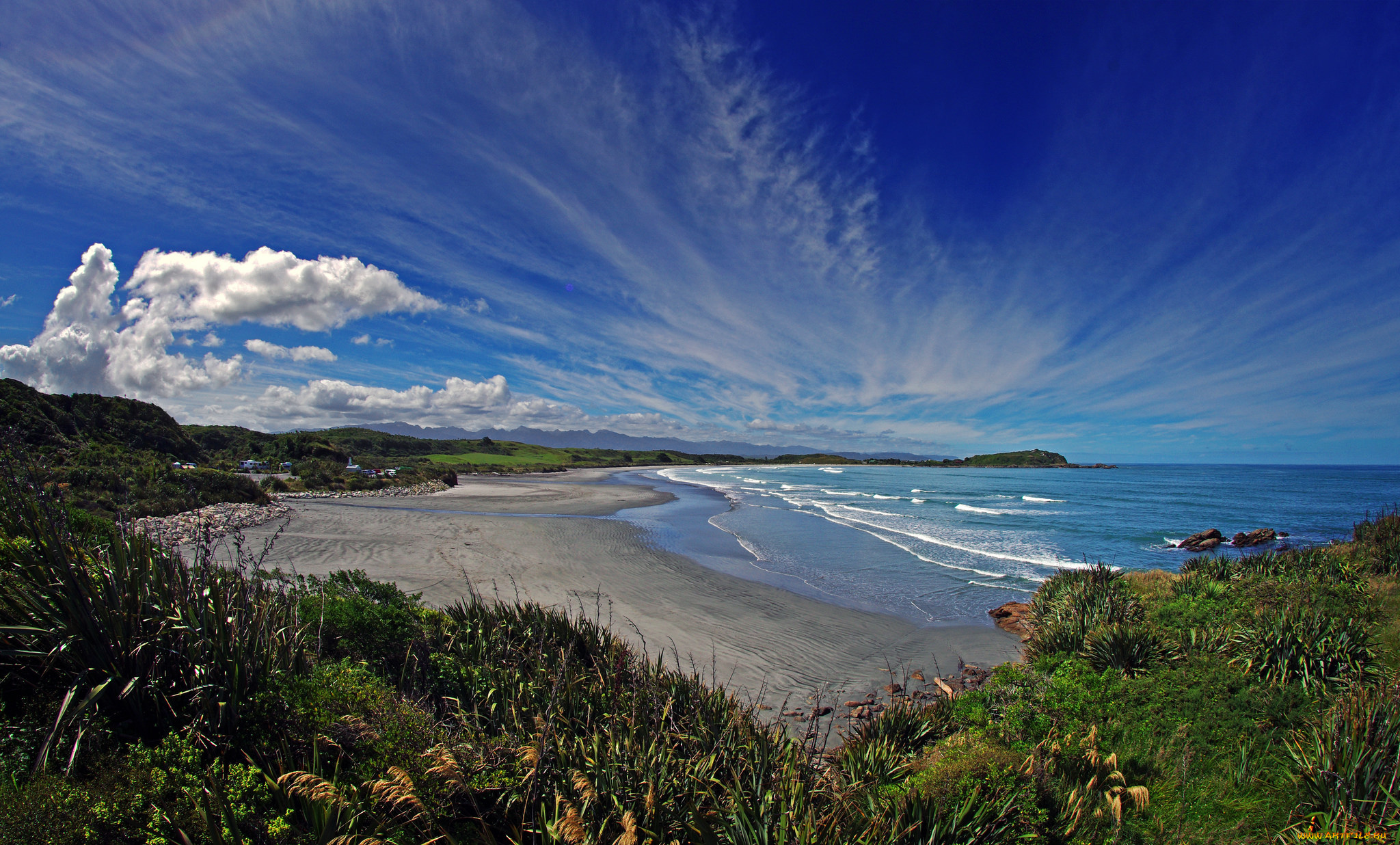 природа, побережье, простор