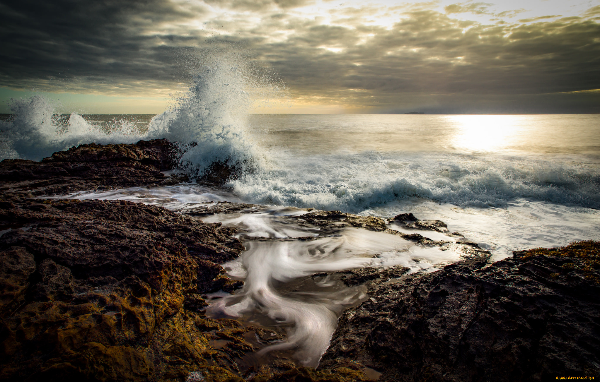 природа, побережье, простор