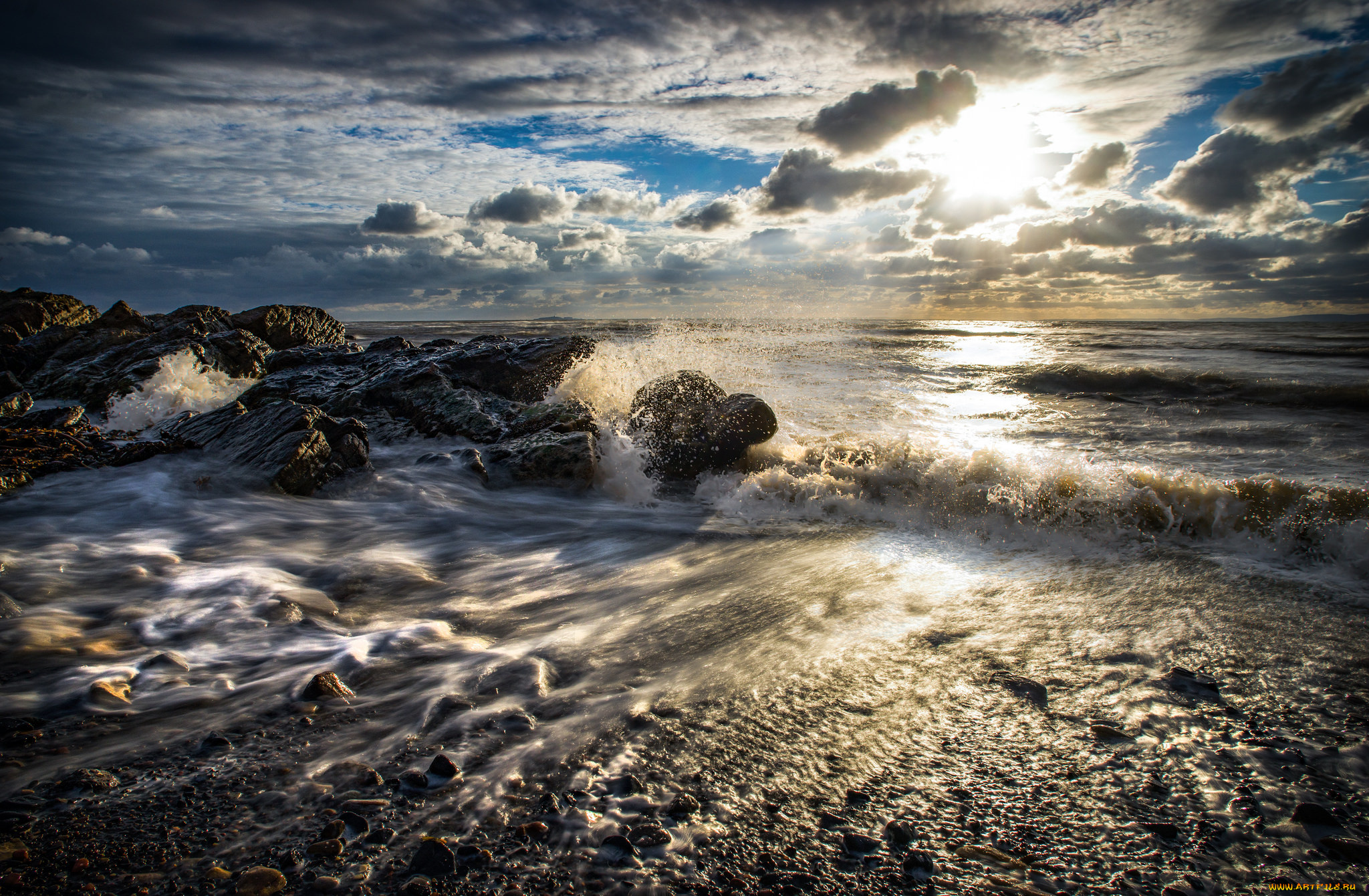 природа, побережье, простор