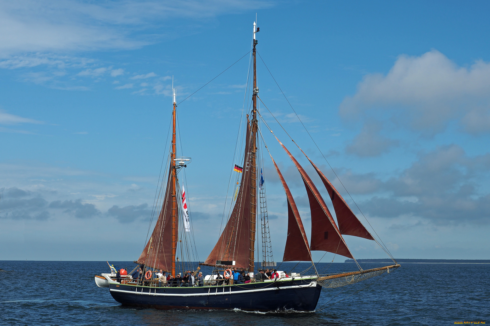 корабли, парусники, паруса, мачты