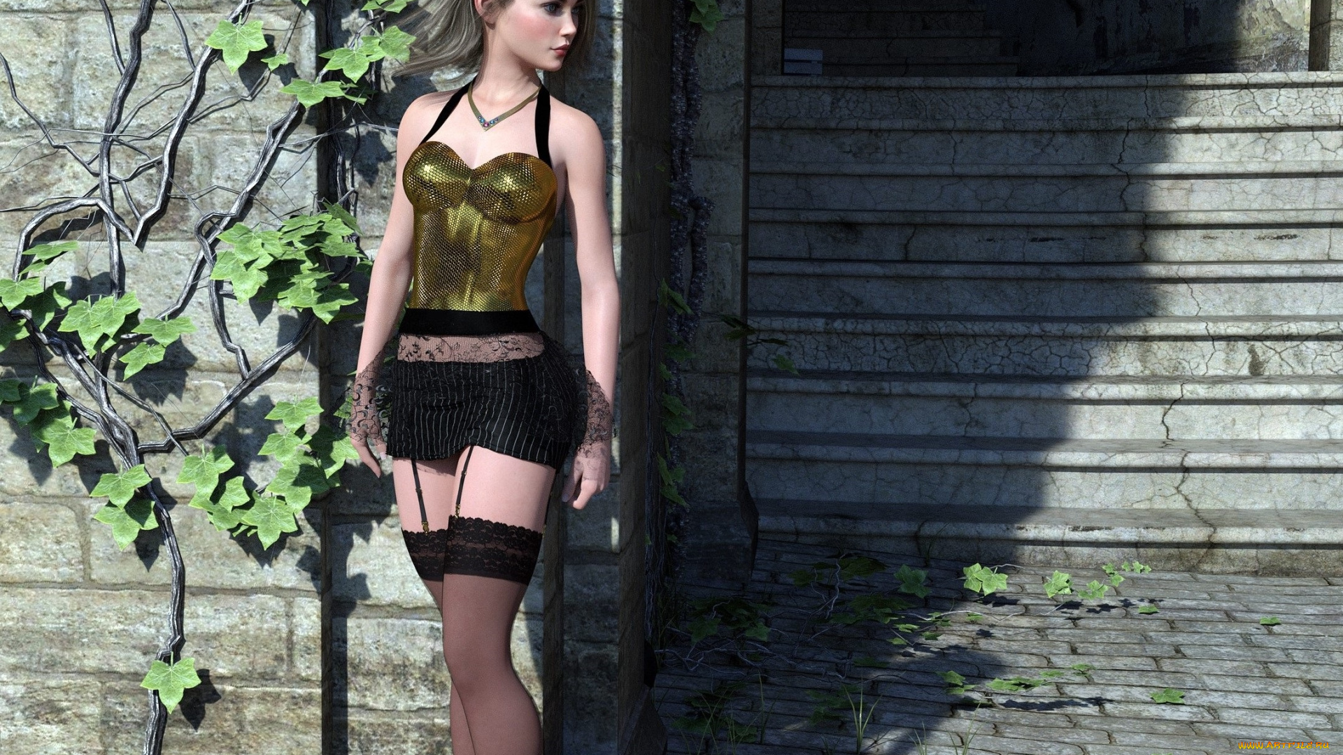 3д, графика, люди, , people, девушка, взгляд, фон