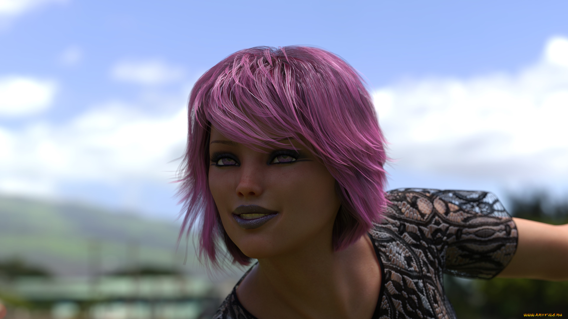 3д, графика, портрет, , portraits, девушка, взгляд, фон