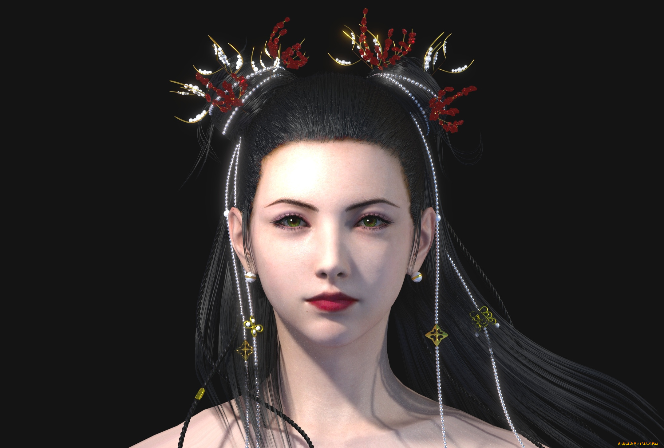 3д, графика, портрет, , portraits, взгляд, девушка, фон