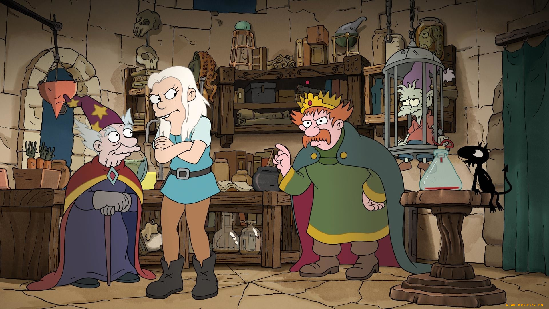 мультфильмы, disenchantment, разочарование, luci, elfo, bean